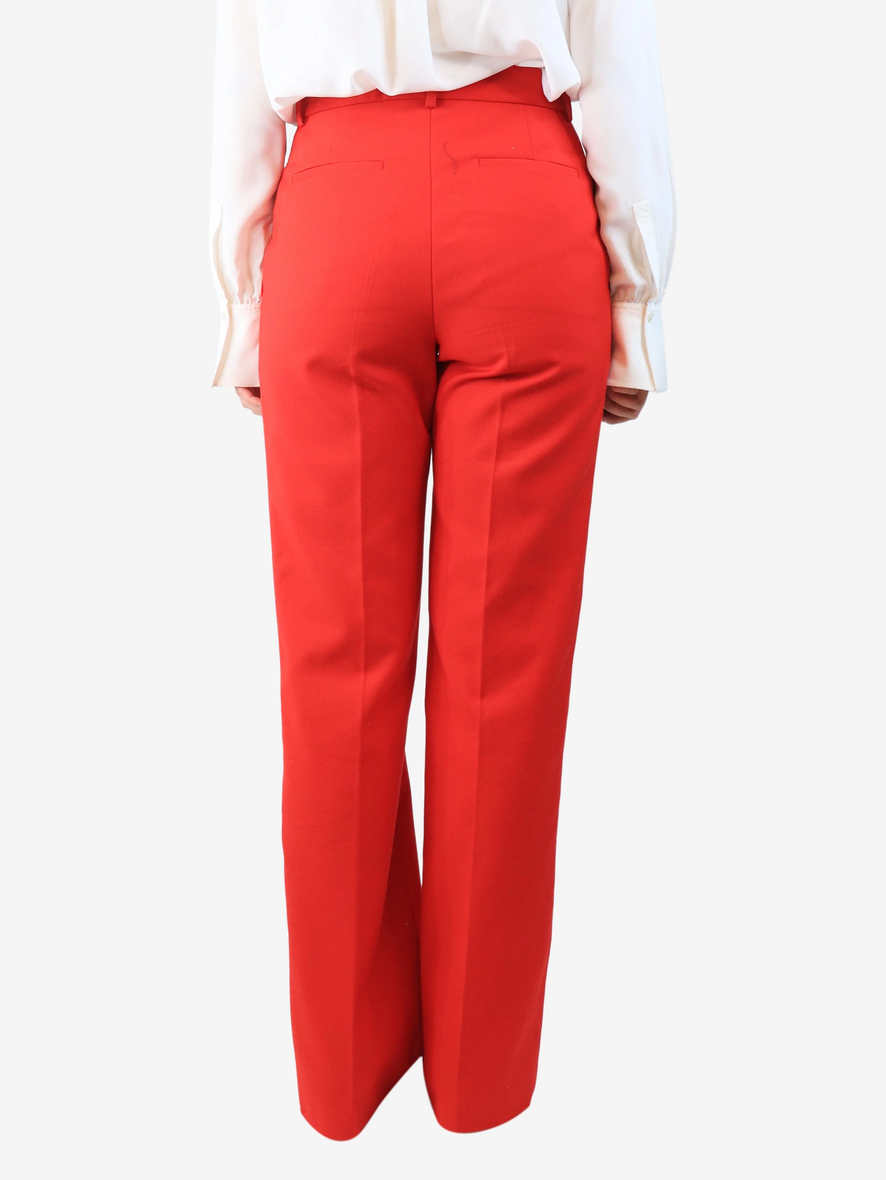 Red straight-leg trousers - size UK 10 - Image 3