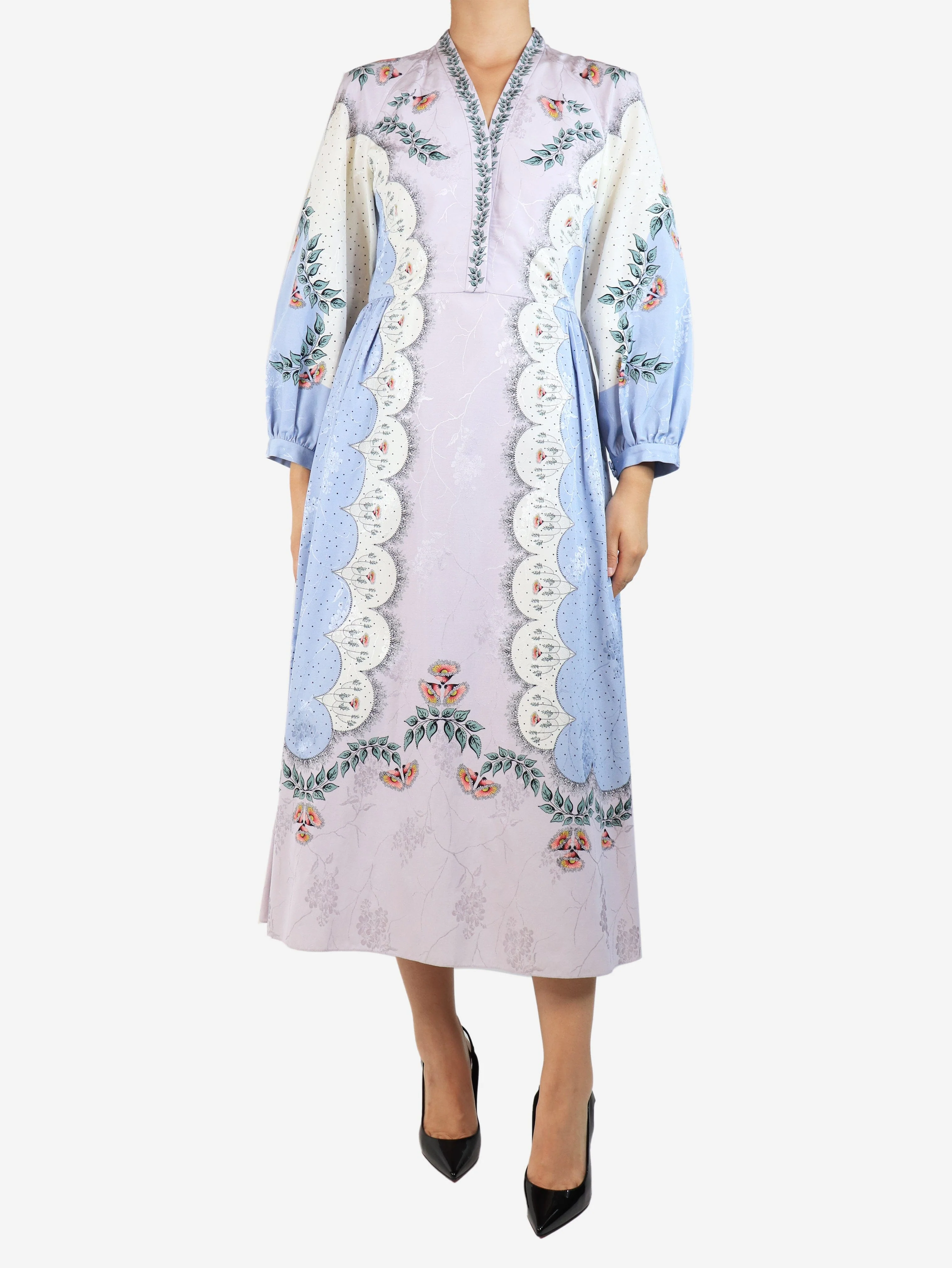 Multicolour floral maxi dress - size UK 8