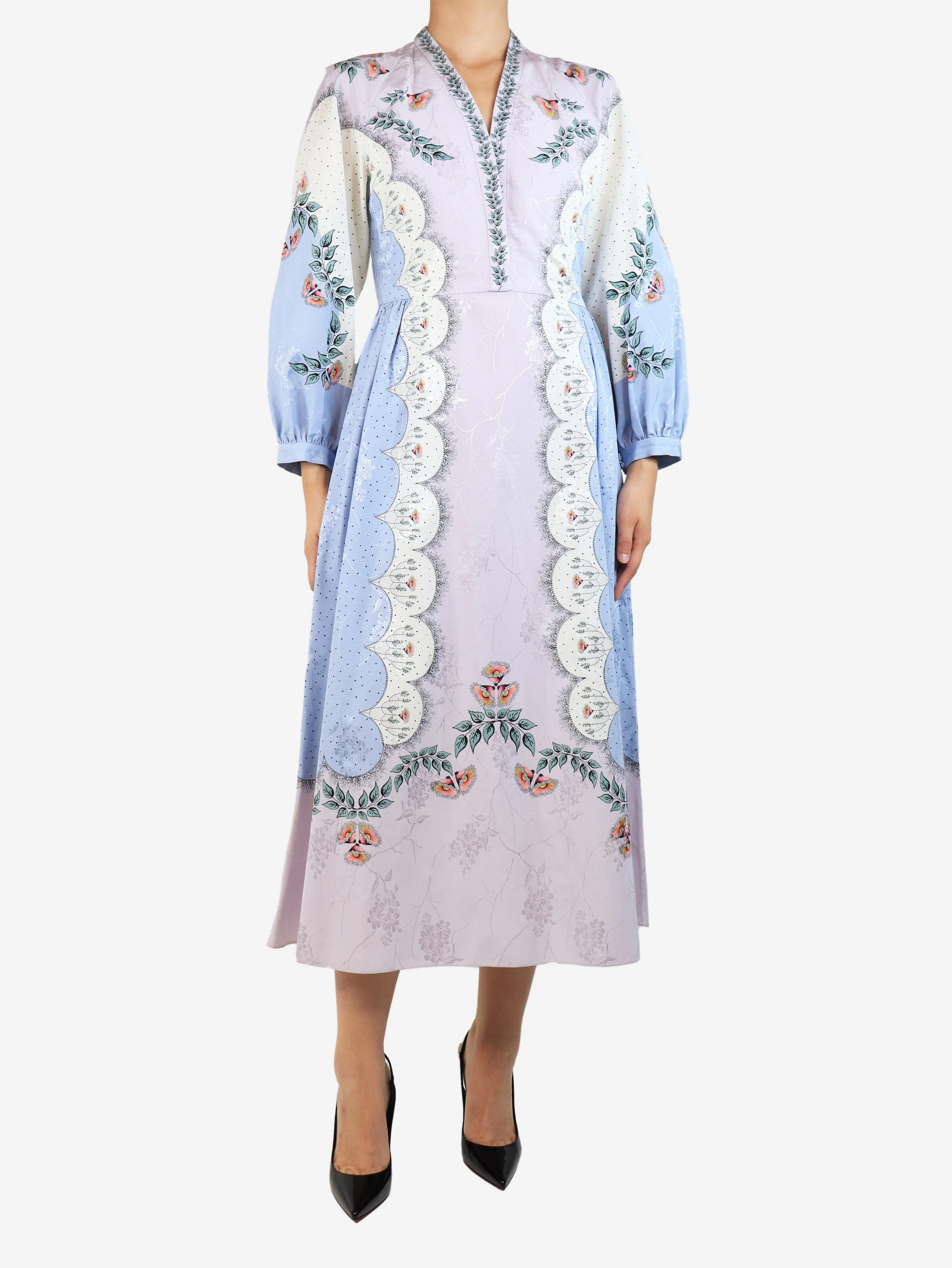 Multicolour floral maxi dress - size UK 8 - Image 3
