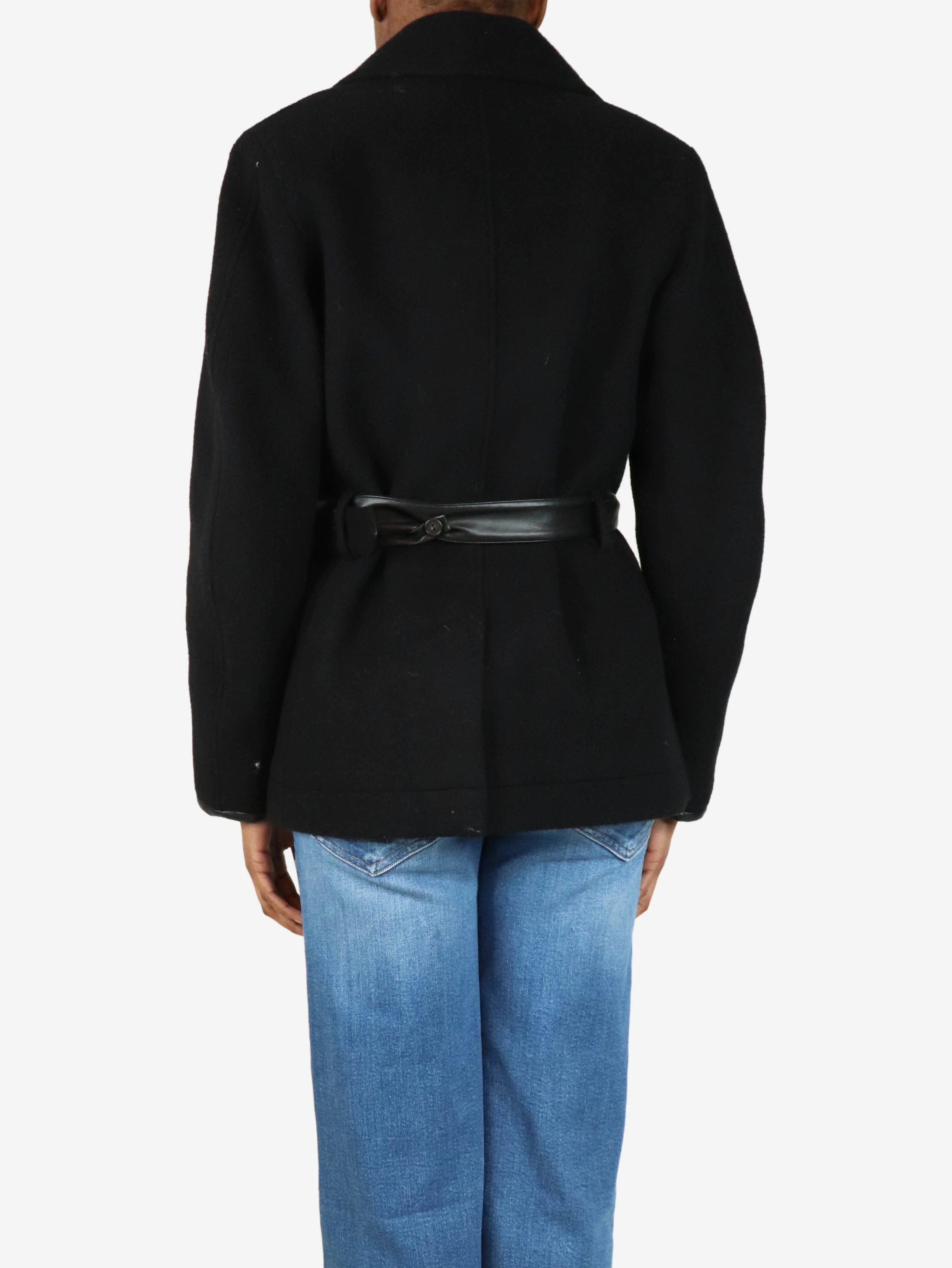 Black double-breasted peacoat - size S - Image 2