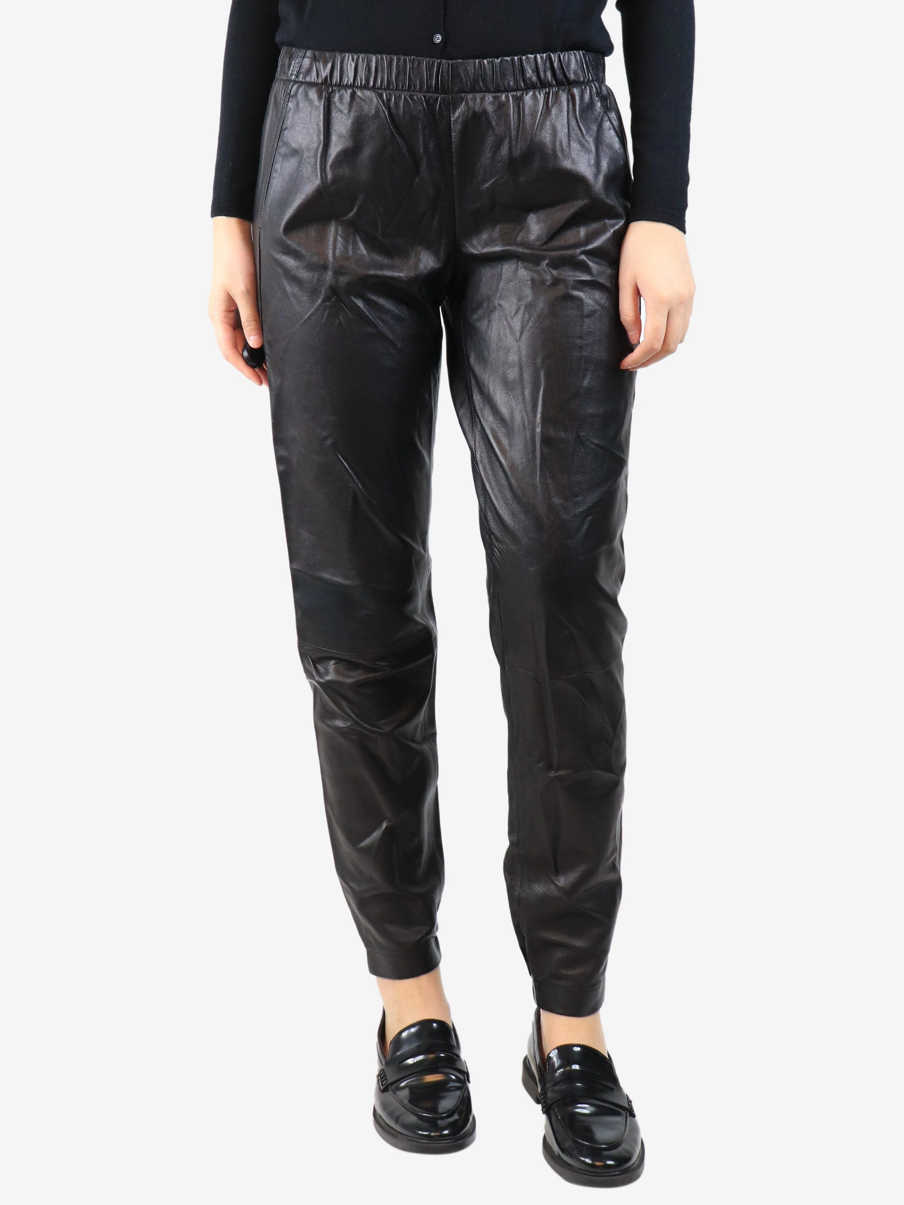 Black leather trousers - size S