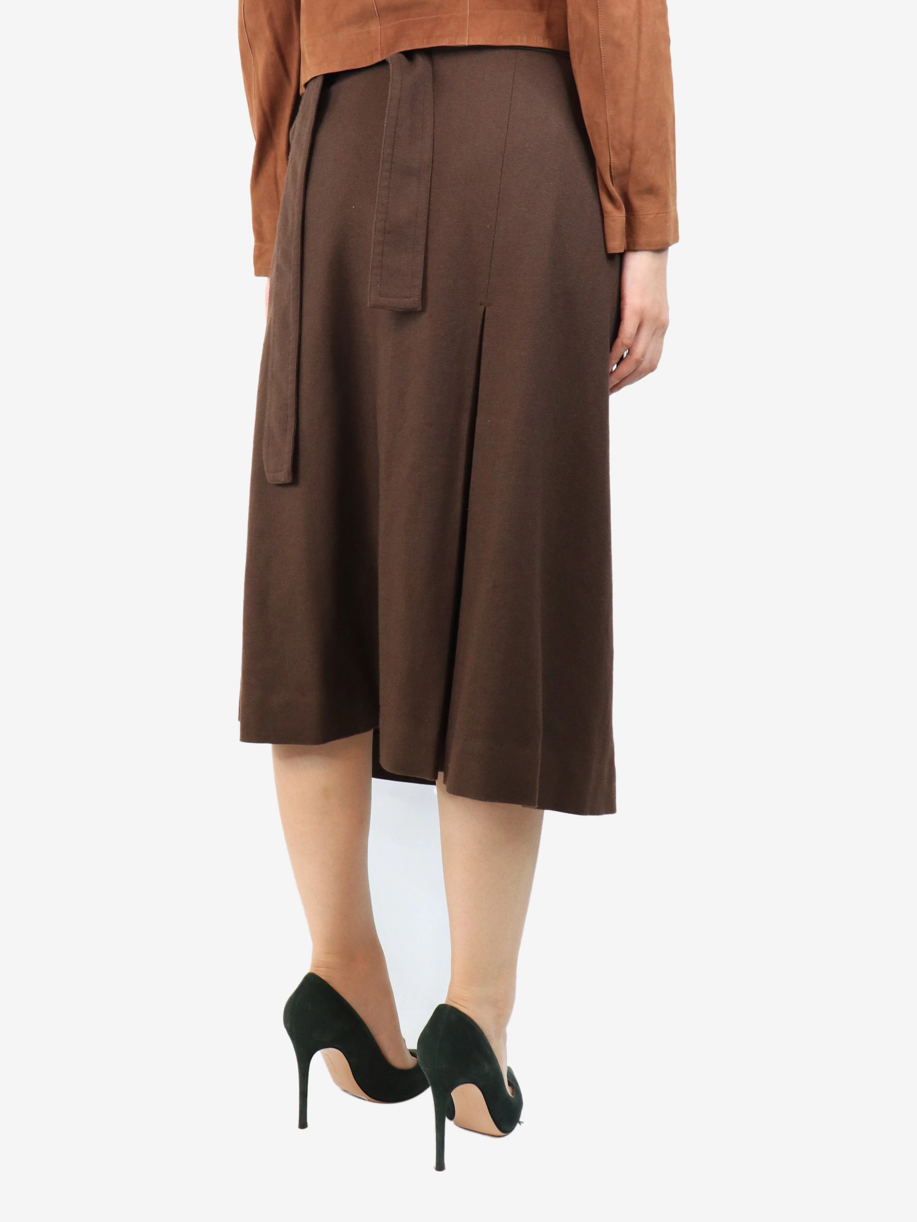 Brown wrap skirt - size UK 10 - Image 3