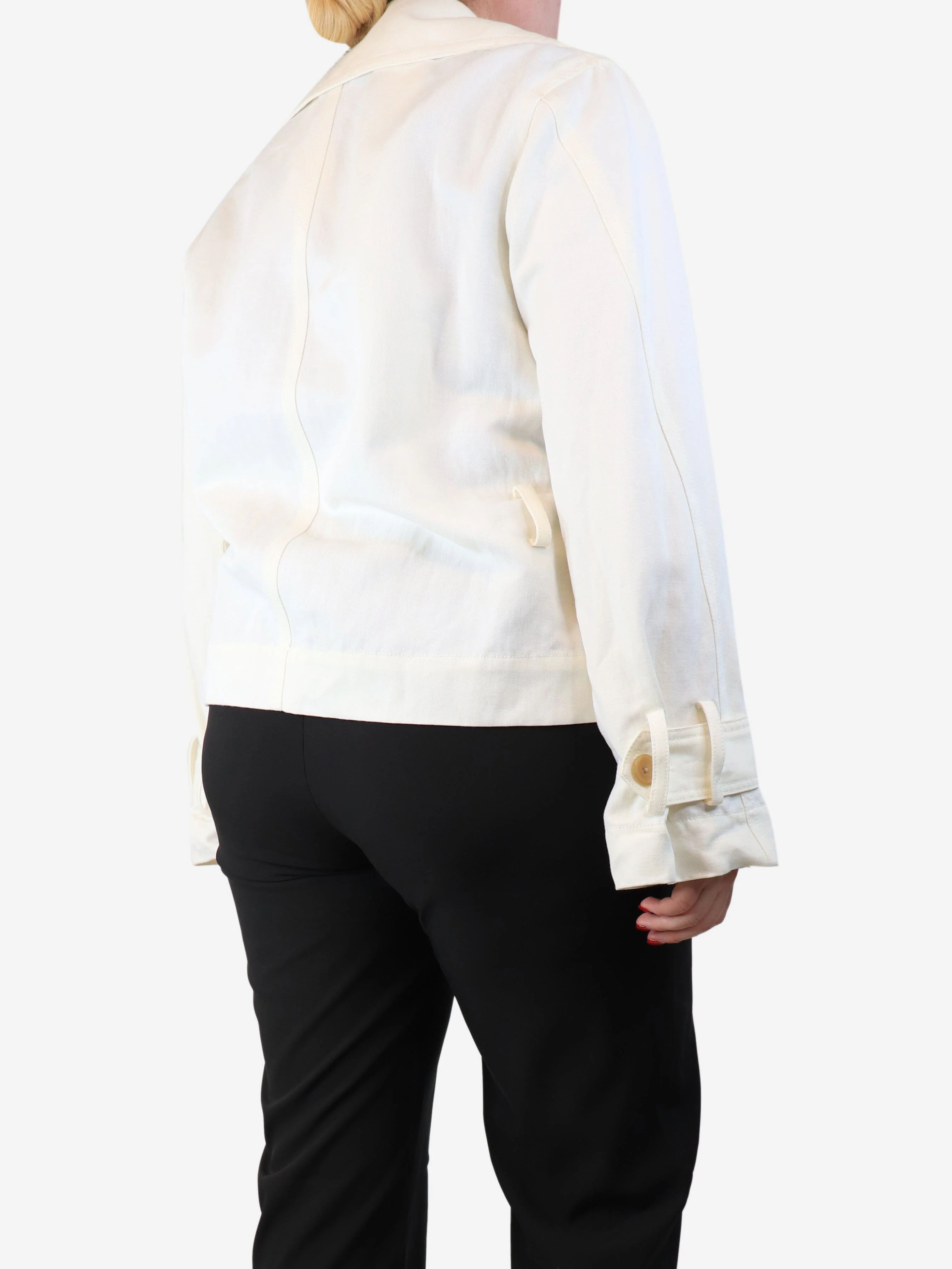 Cream linen and cotton-blend jacket - size M - Image 2