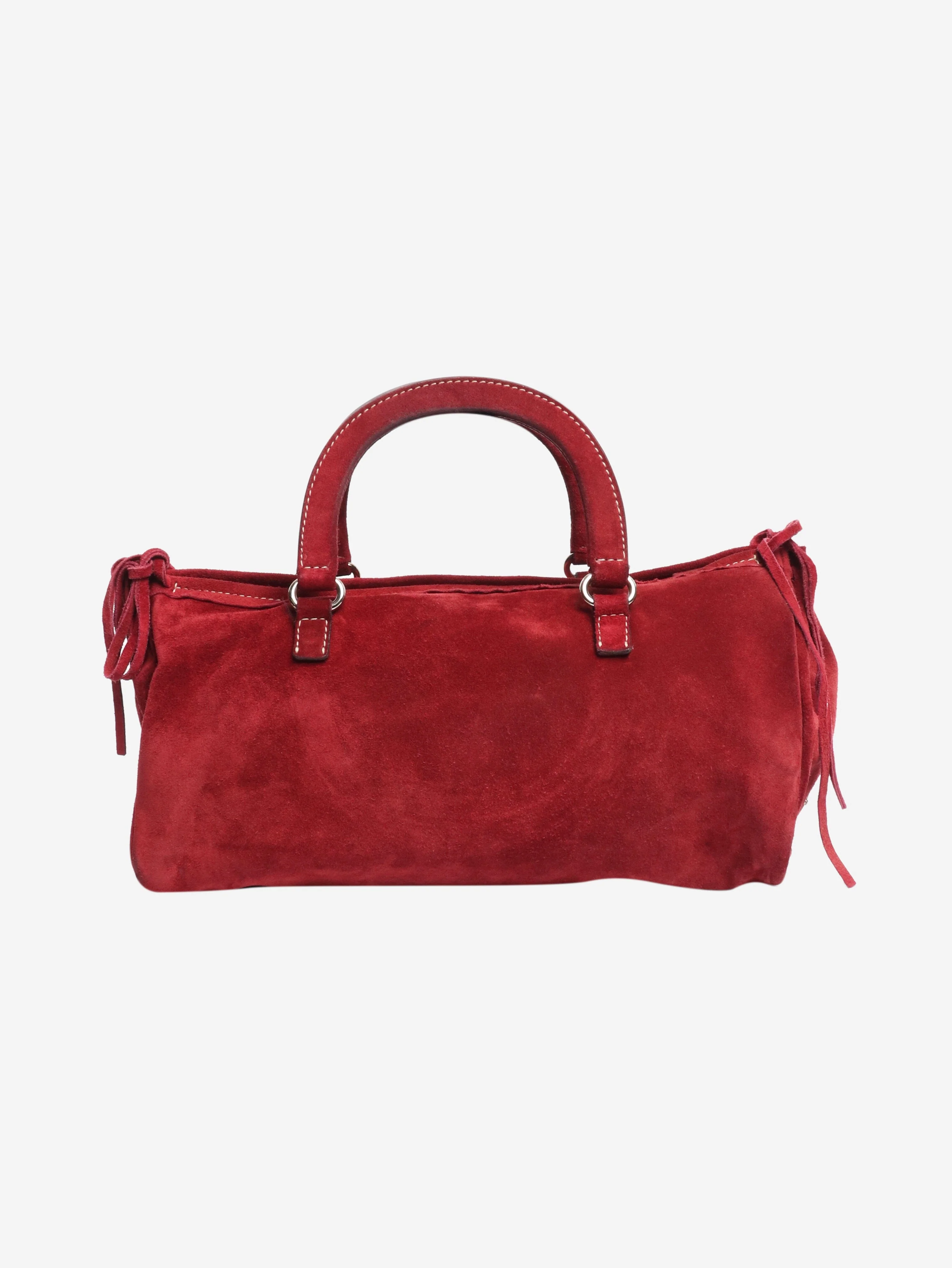 Vintage 2002 Burgundy suede shoulder bag - Image 3