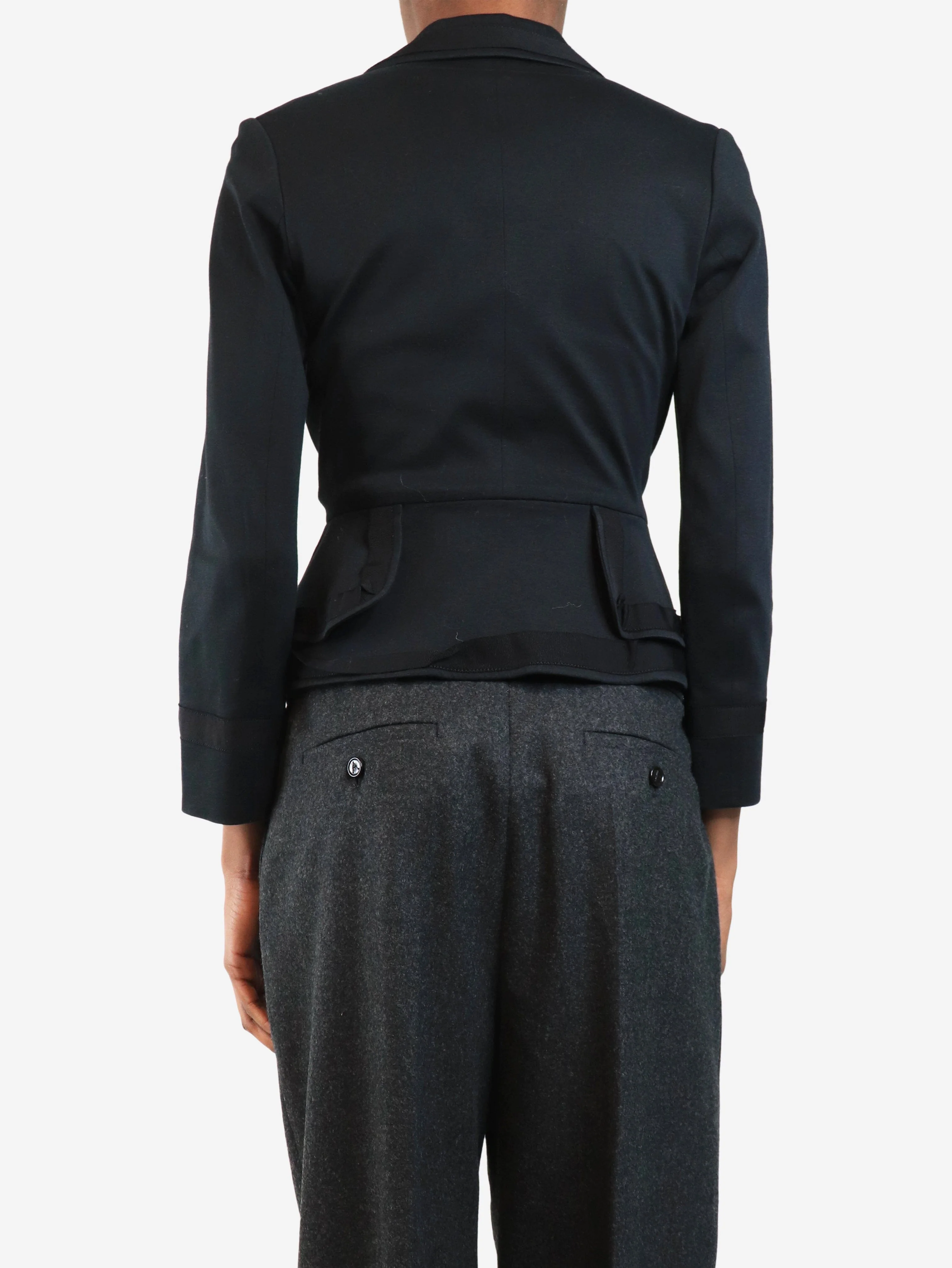 Vintage black fitted school blazer - size UK 6 - Image 2