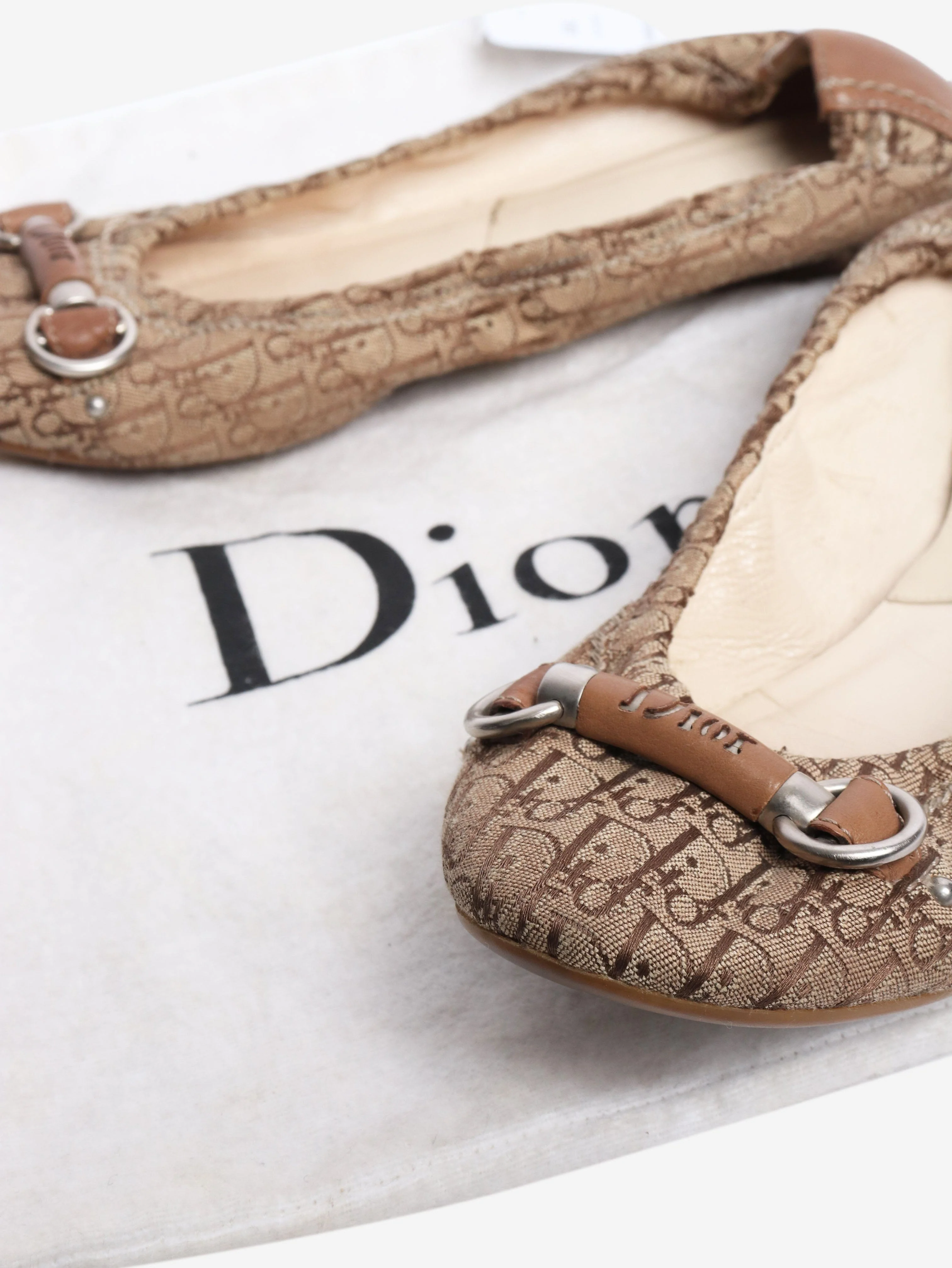Vintage brown monogram ballet flats - size EU 38 (UK 5) - Image 7
