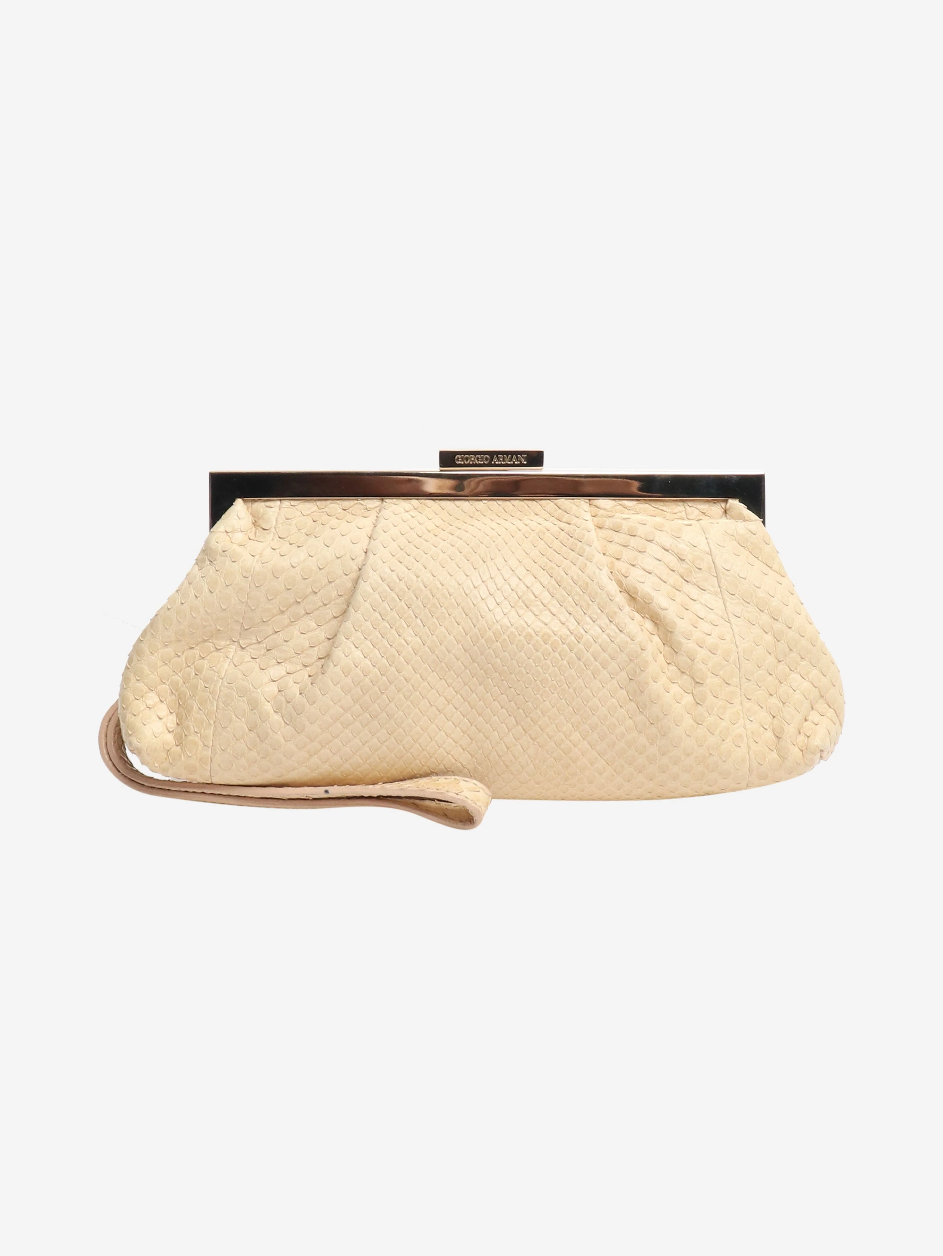 Vintage cream reptile clutch