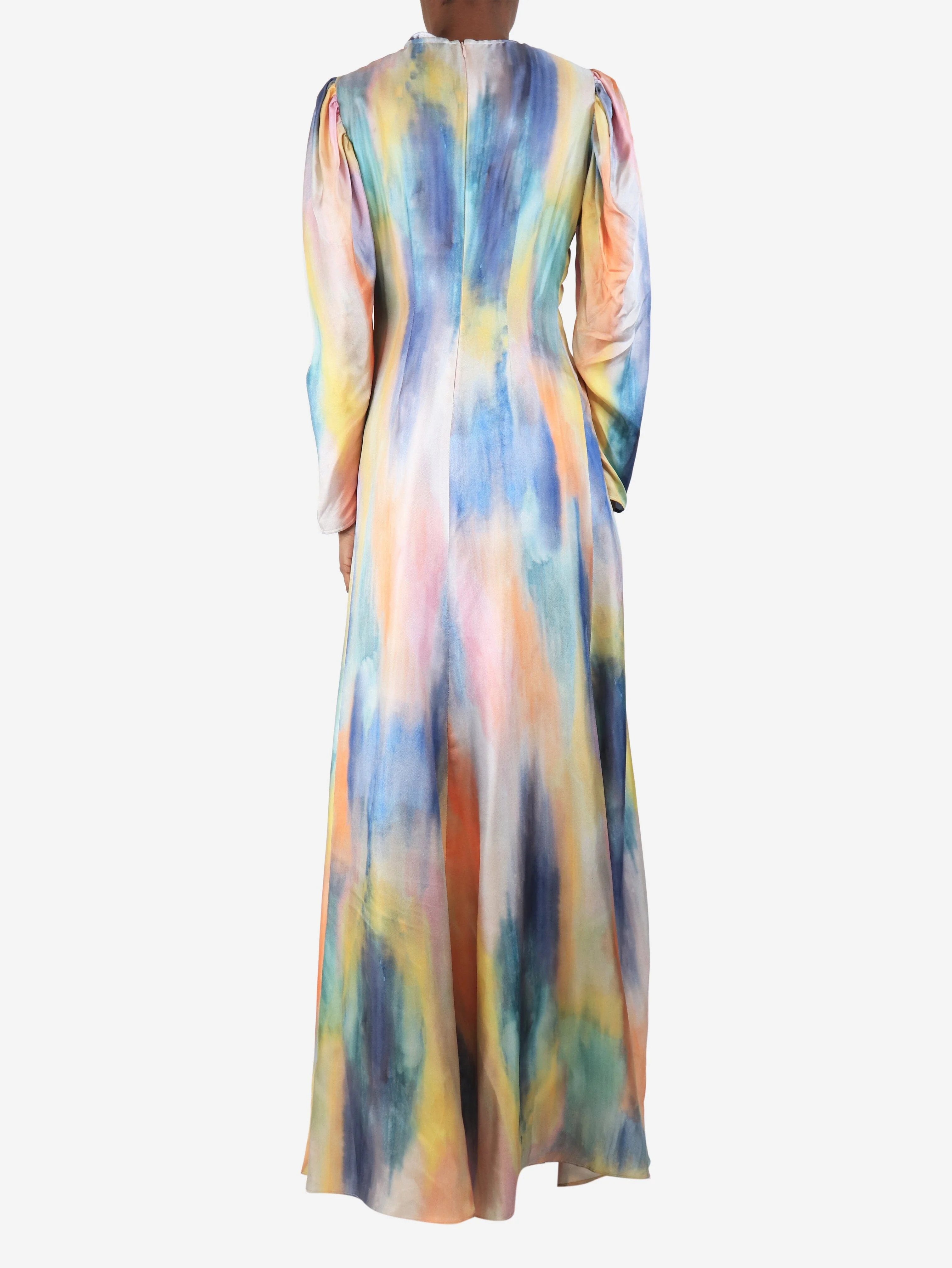 Virginia printed silk twill maxi dress - size UK 6 - Image 2