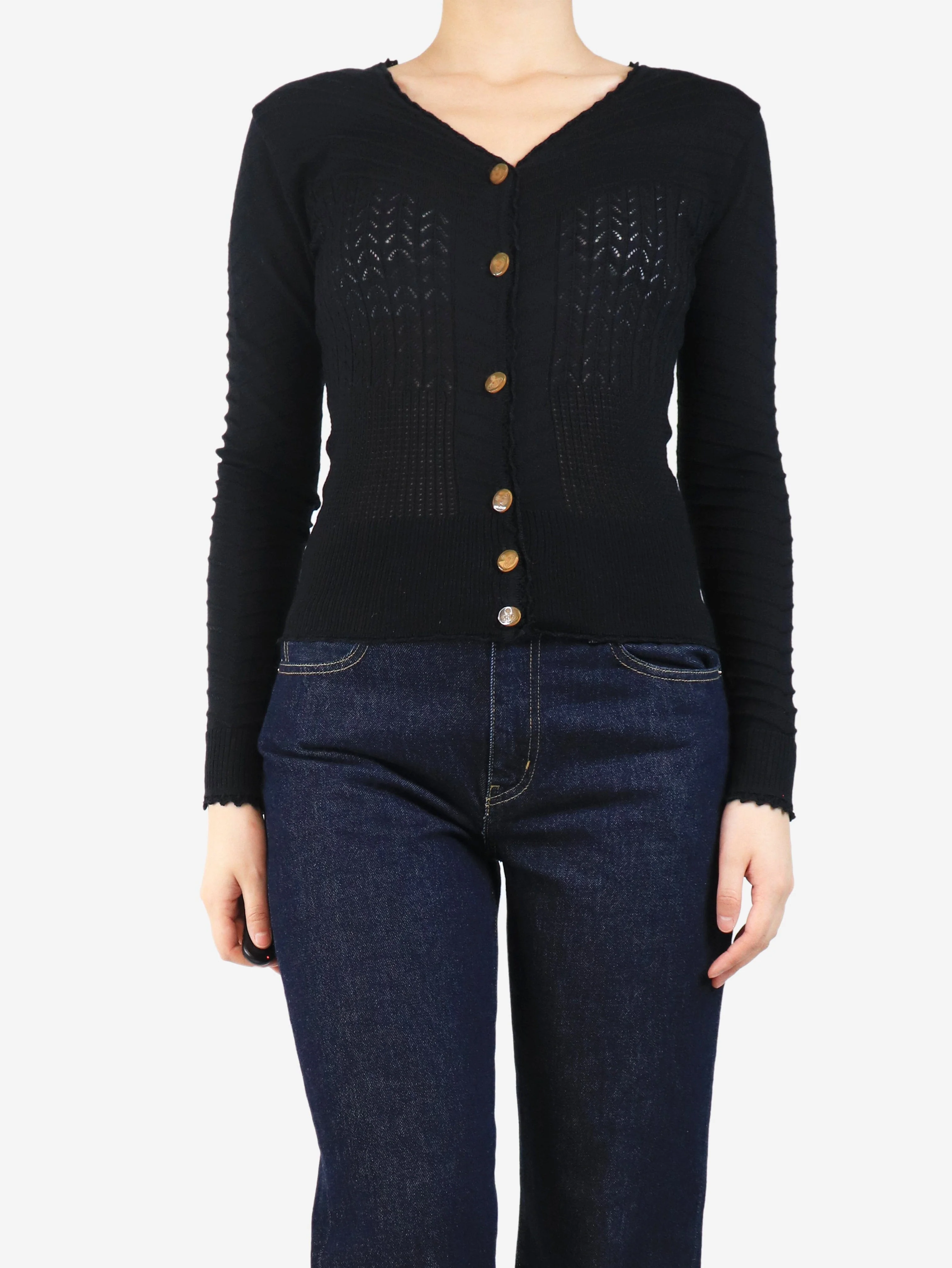 Black vintage cardigan - size L