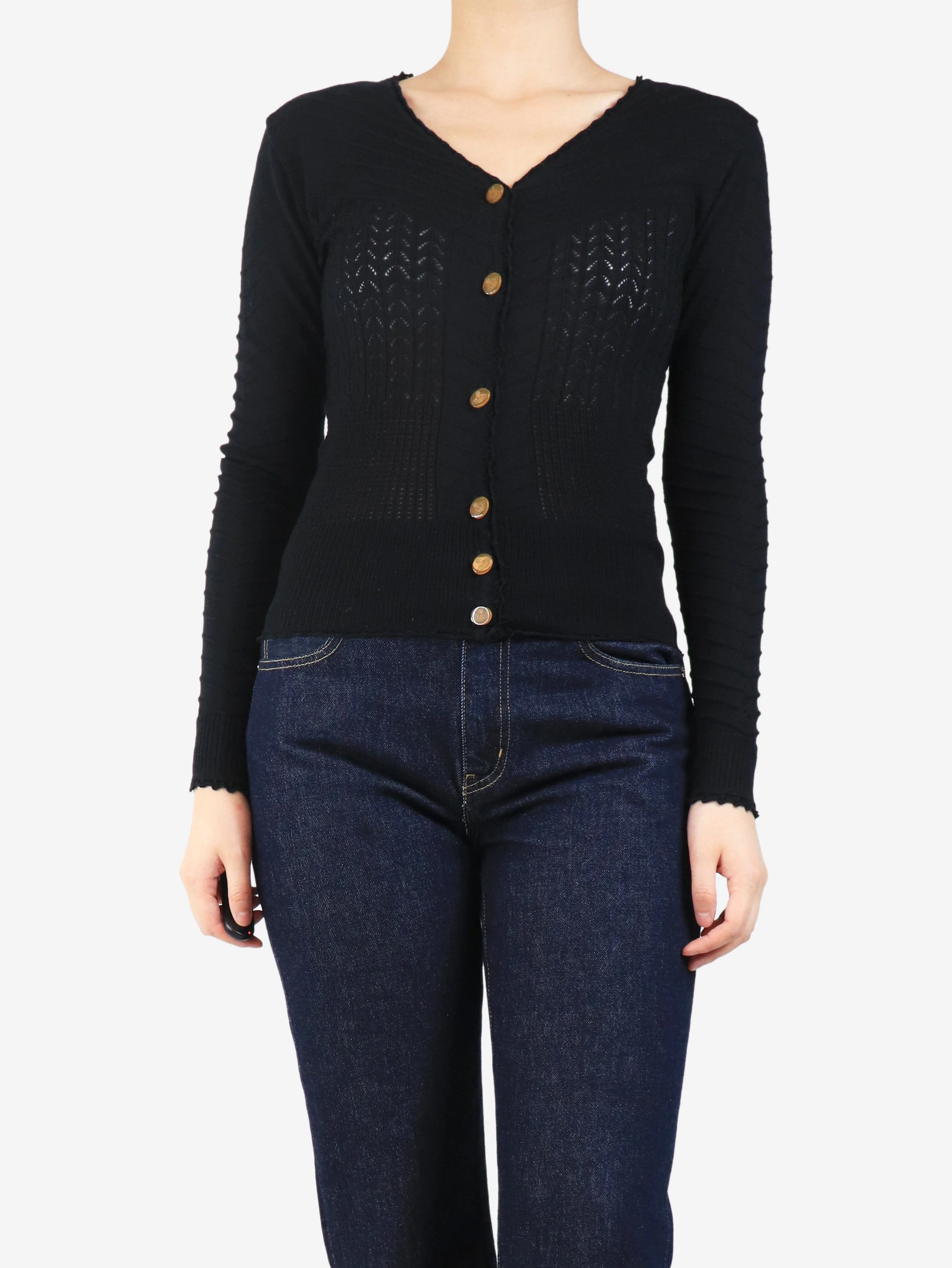 Black vintage cardigan - size L - Image 3