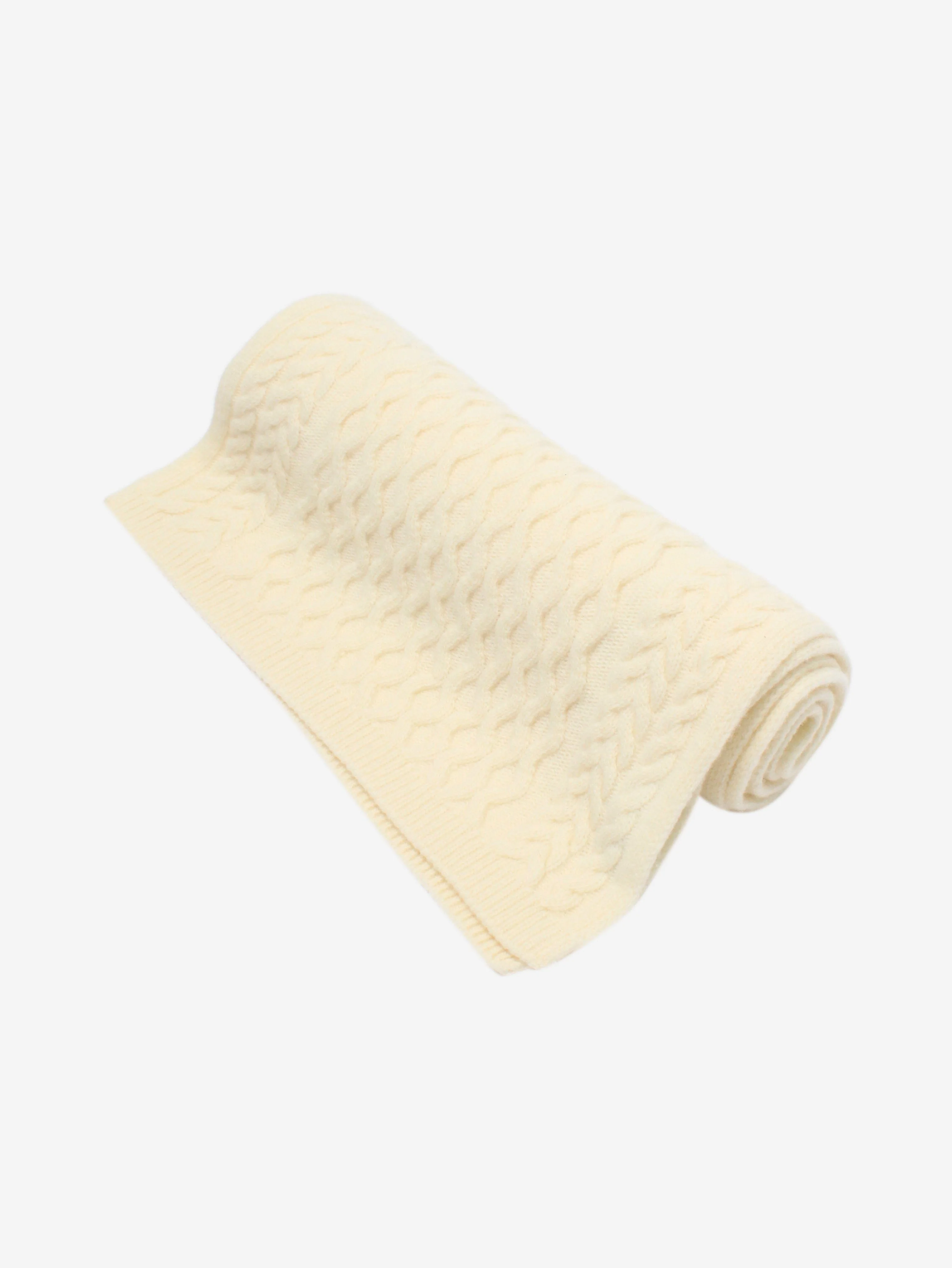 Ecru cable knit scarf - Image 3