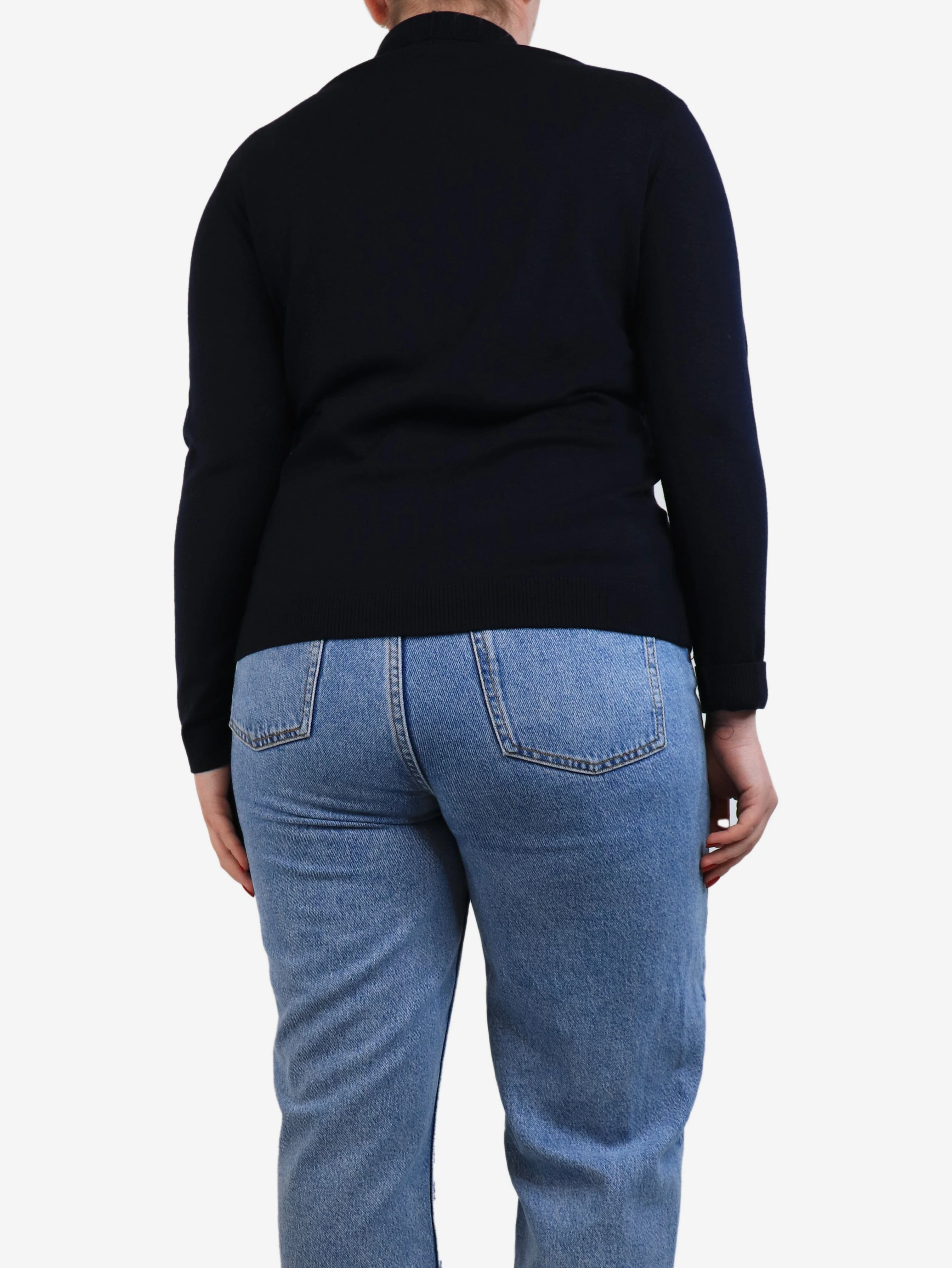 Navy blue high-neck sweater - size L - Image 2