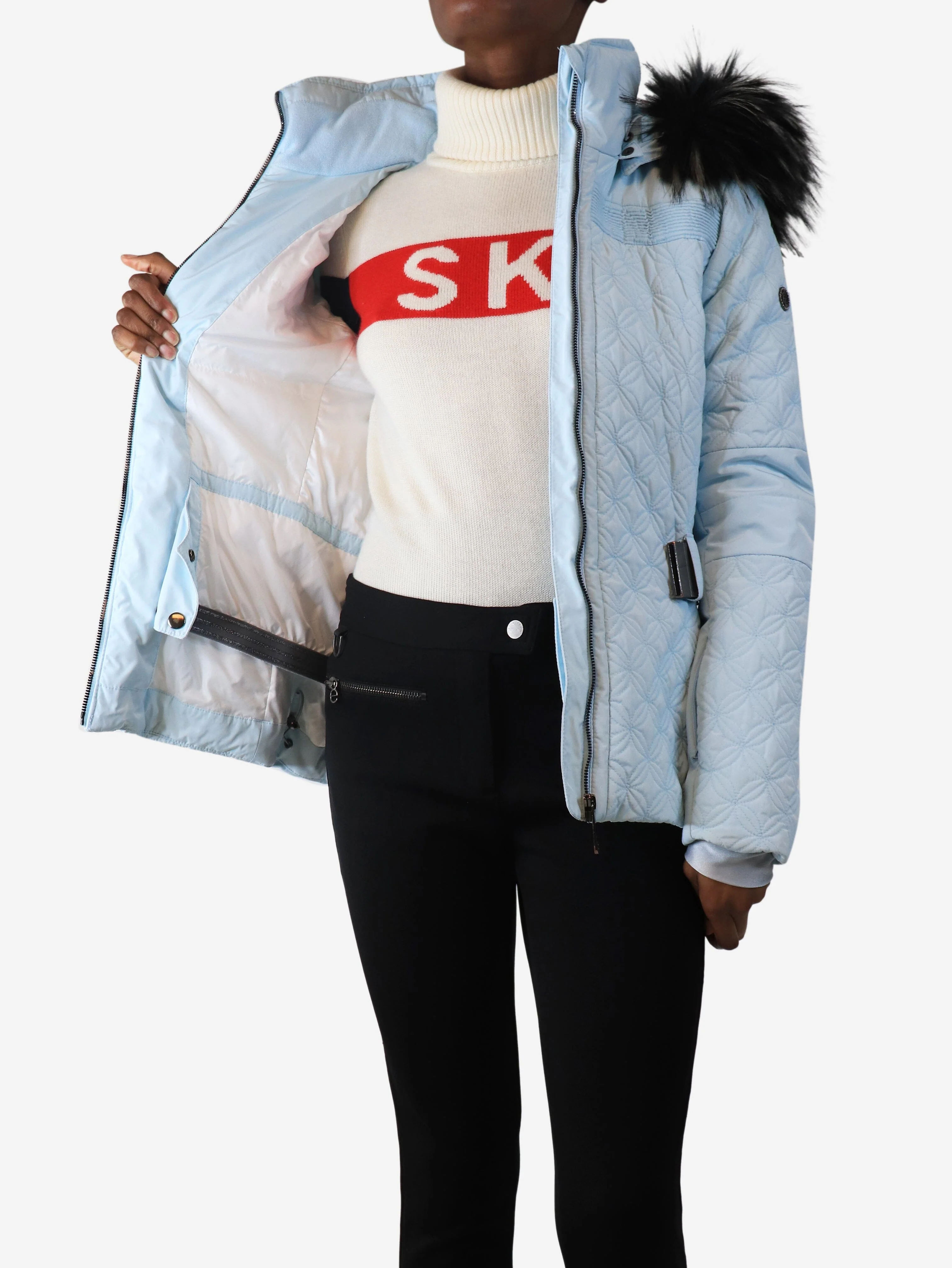 Whisper blue quilted ski jacket - size M - Image 4