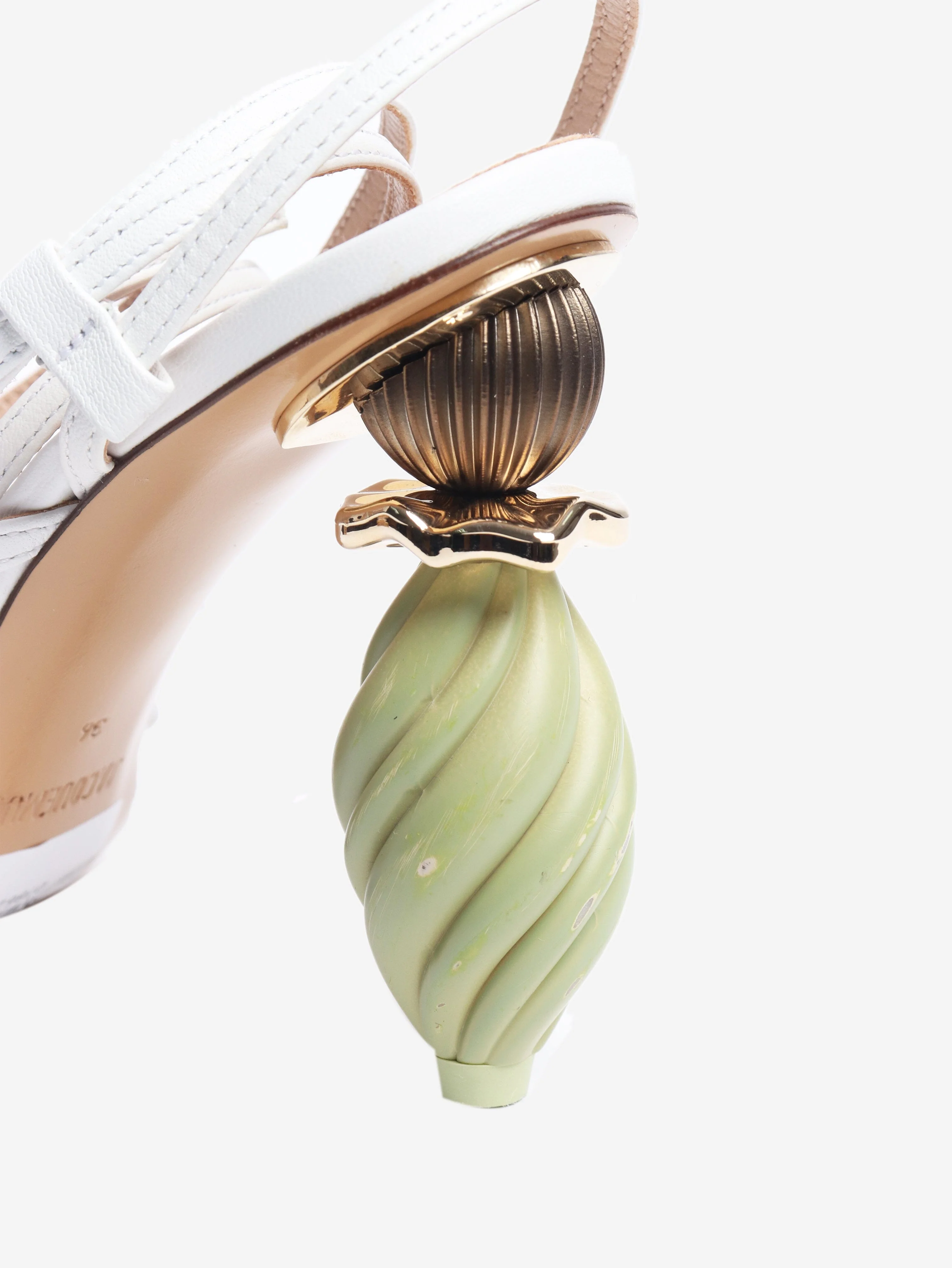 White leather strappy detail heels - size EU 36 (UK 3) - Image 3