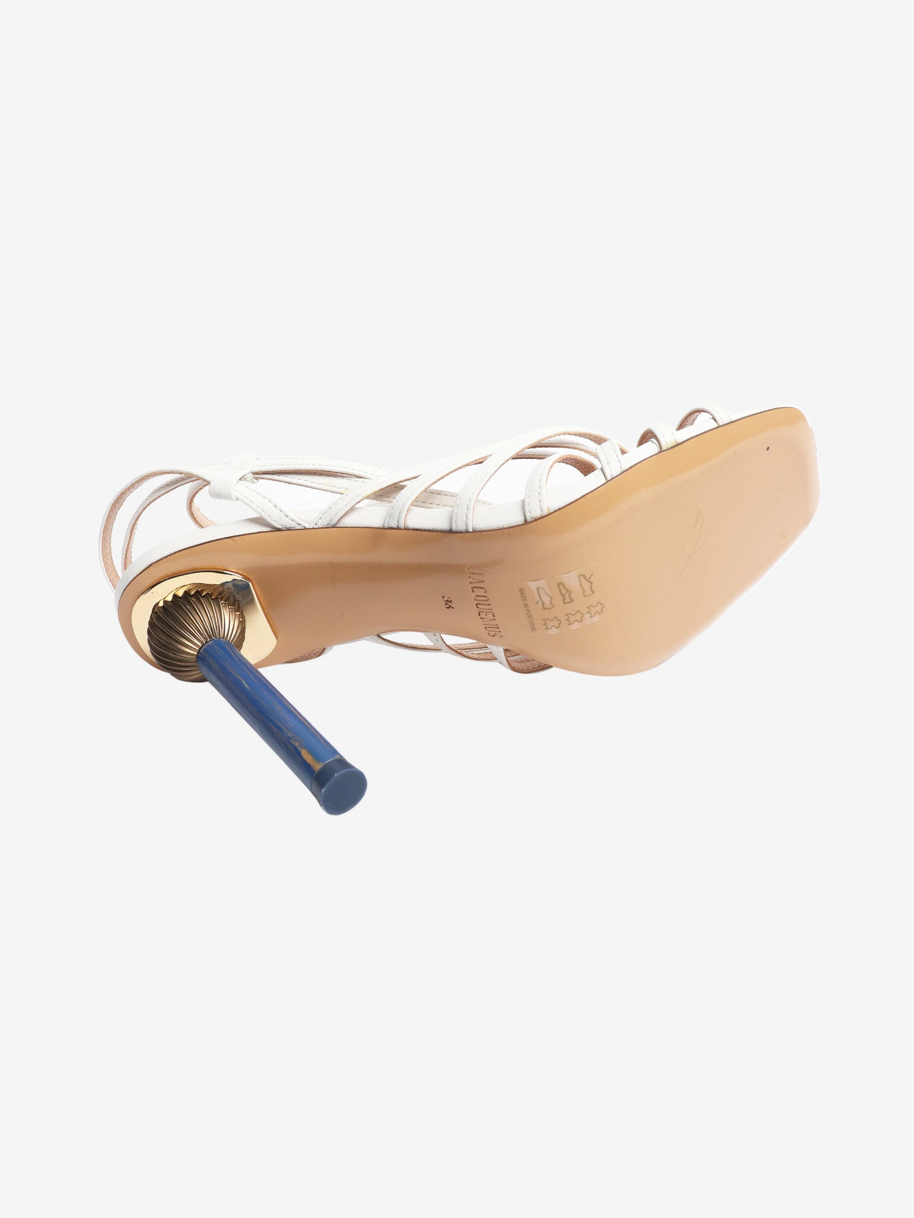 White leather strappy detail heels - size EU 36 (UK 3) - Image 6