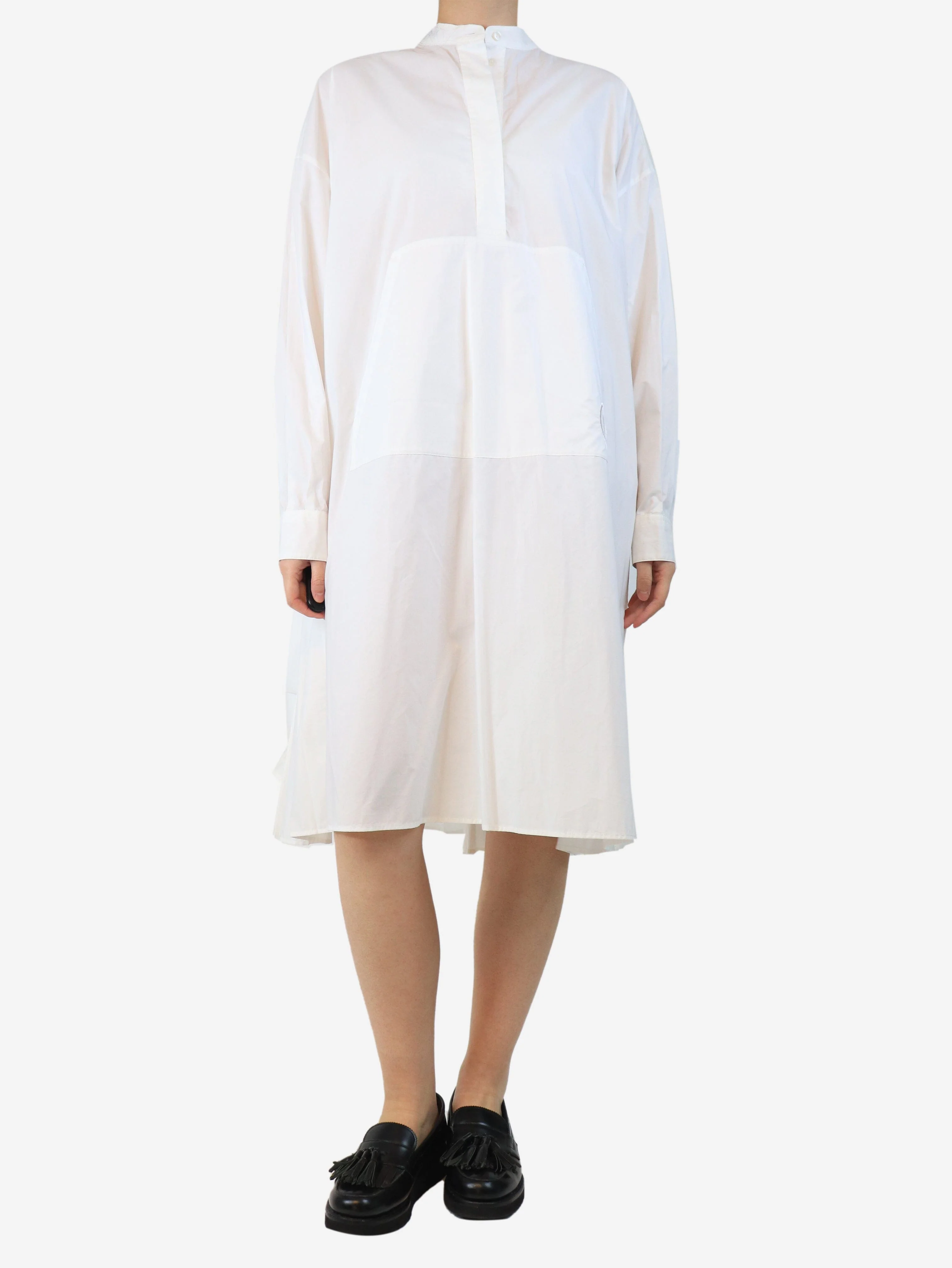 White relaxed fit shirt dress - size UK 10