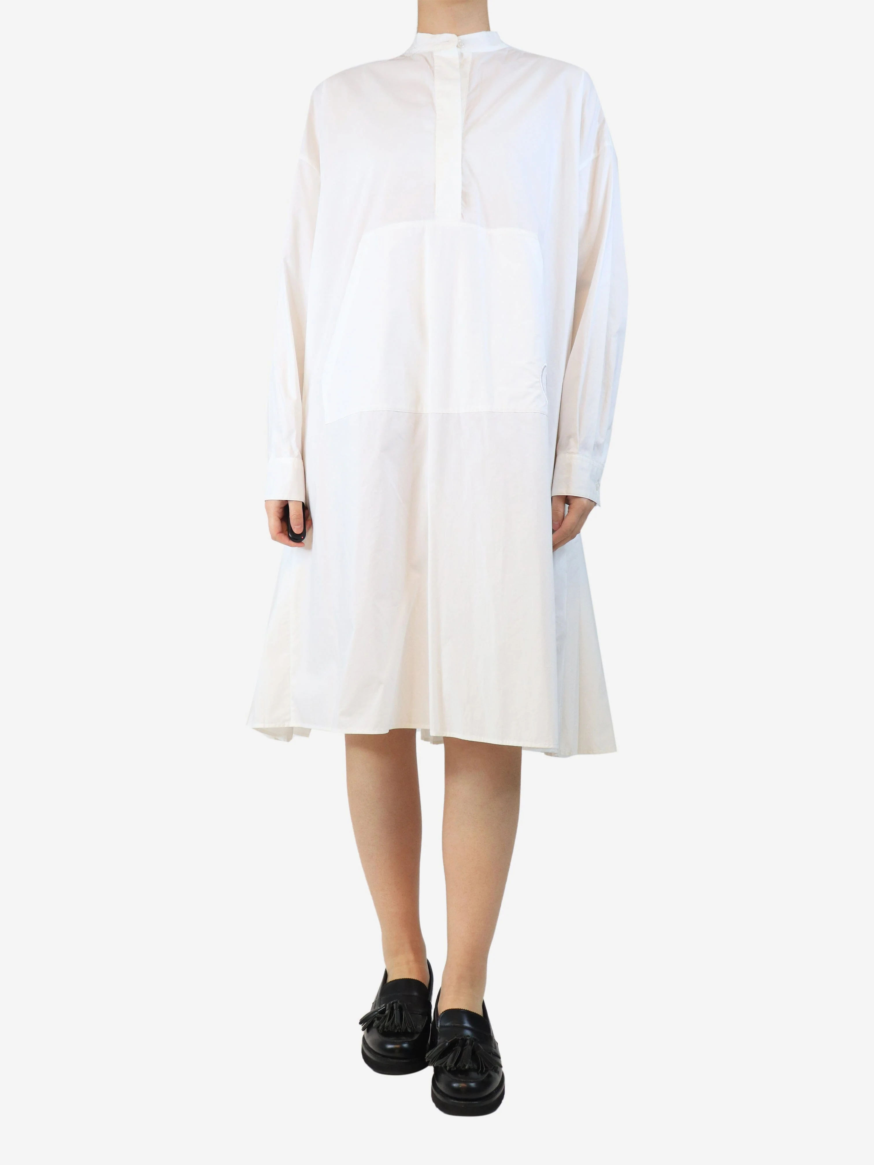 White relaxed fit shirt dress - size UK 10 - Image 3