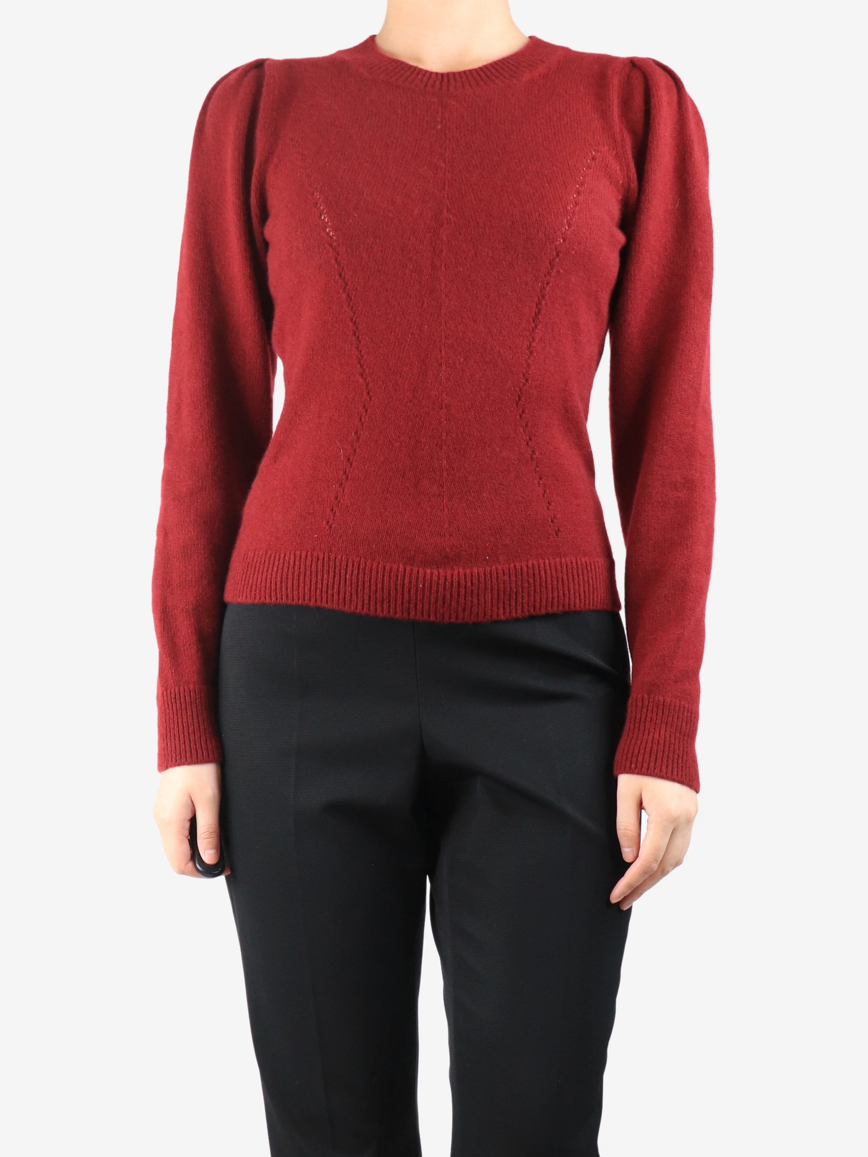 Wine cashmere sweater - size S - Image 3