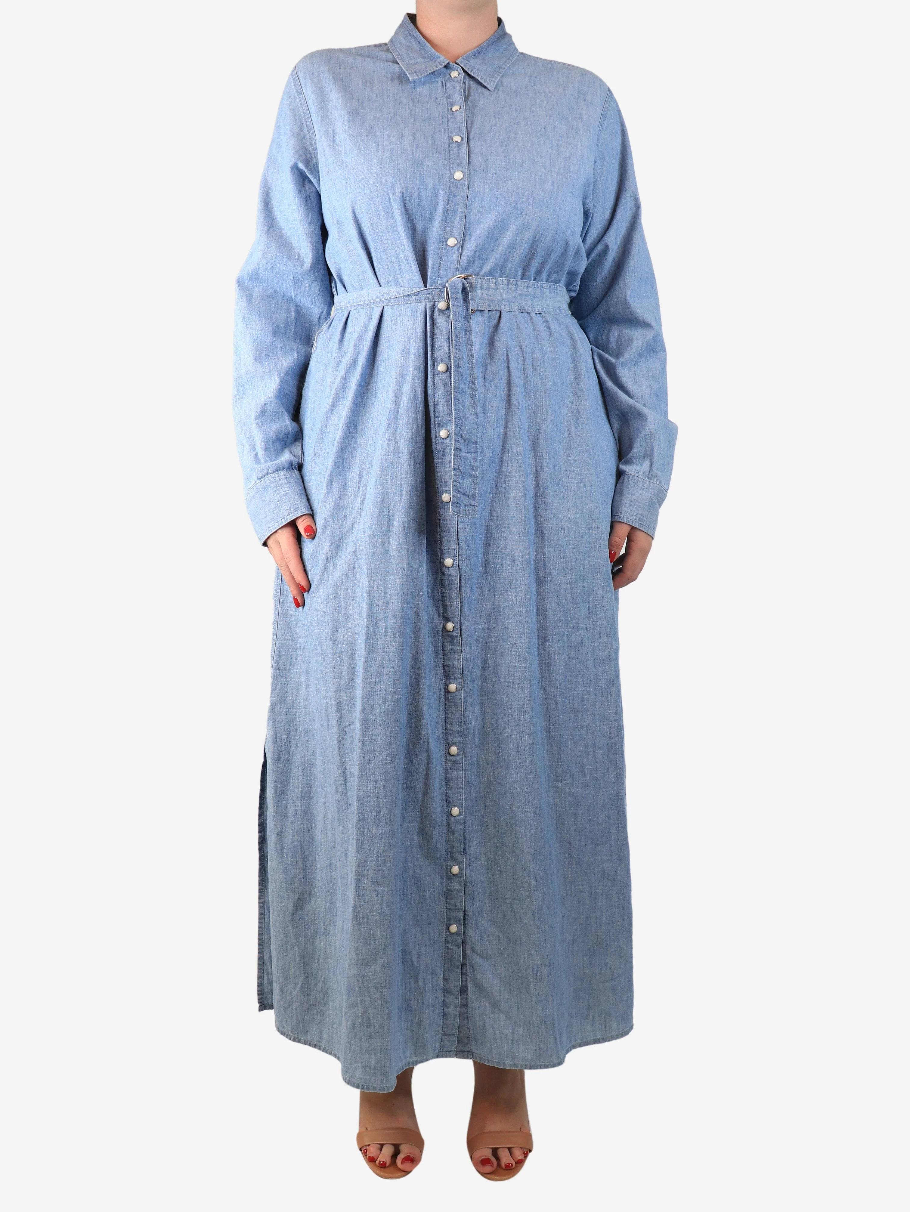Blue Bowen denim shirt dress - size L