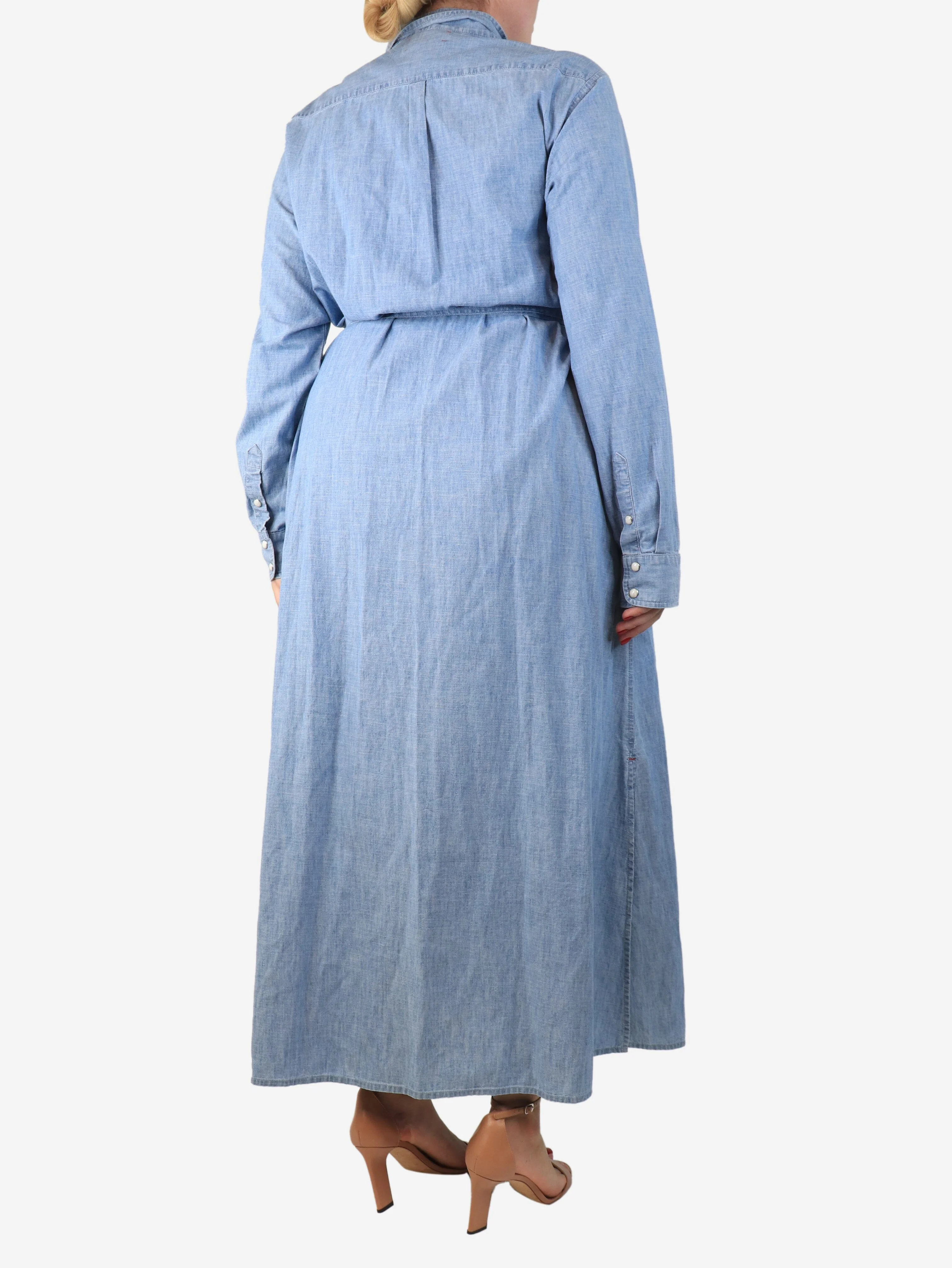 Blue Bowen denim shirt dress - size L - Image 2
