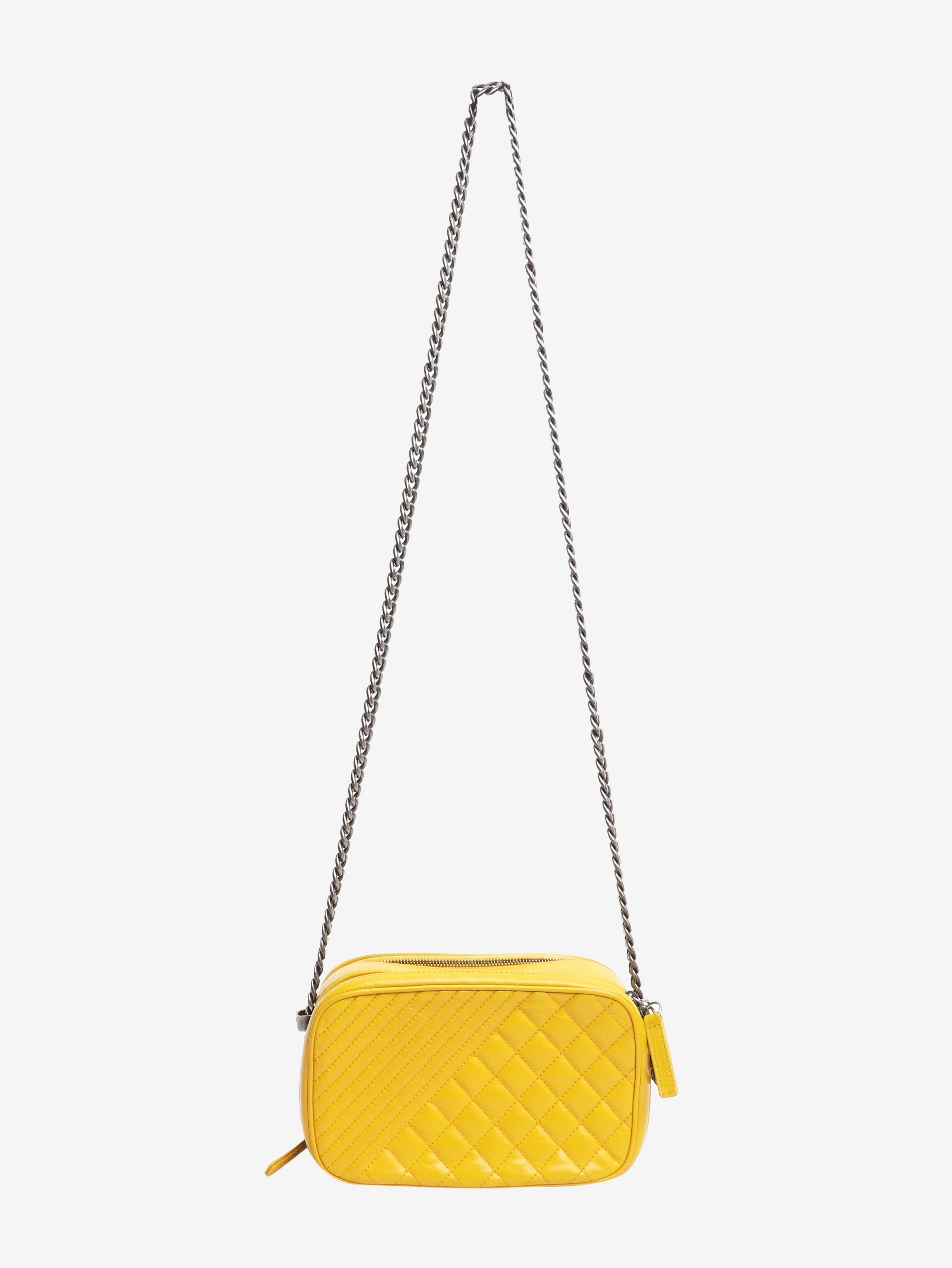 Yellow 2014 Coco Boy lambskin quilted camera bag - Image 2