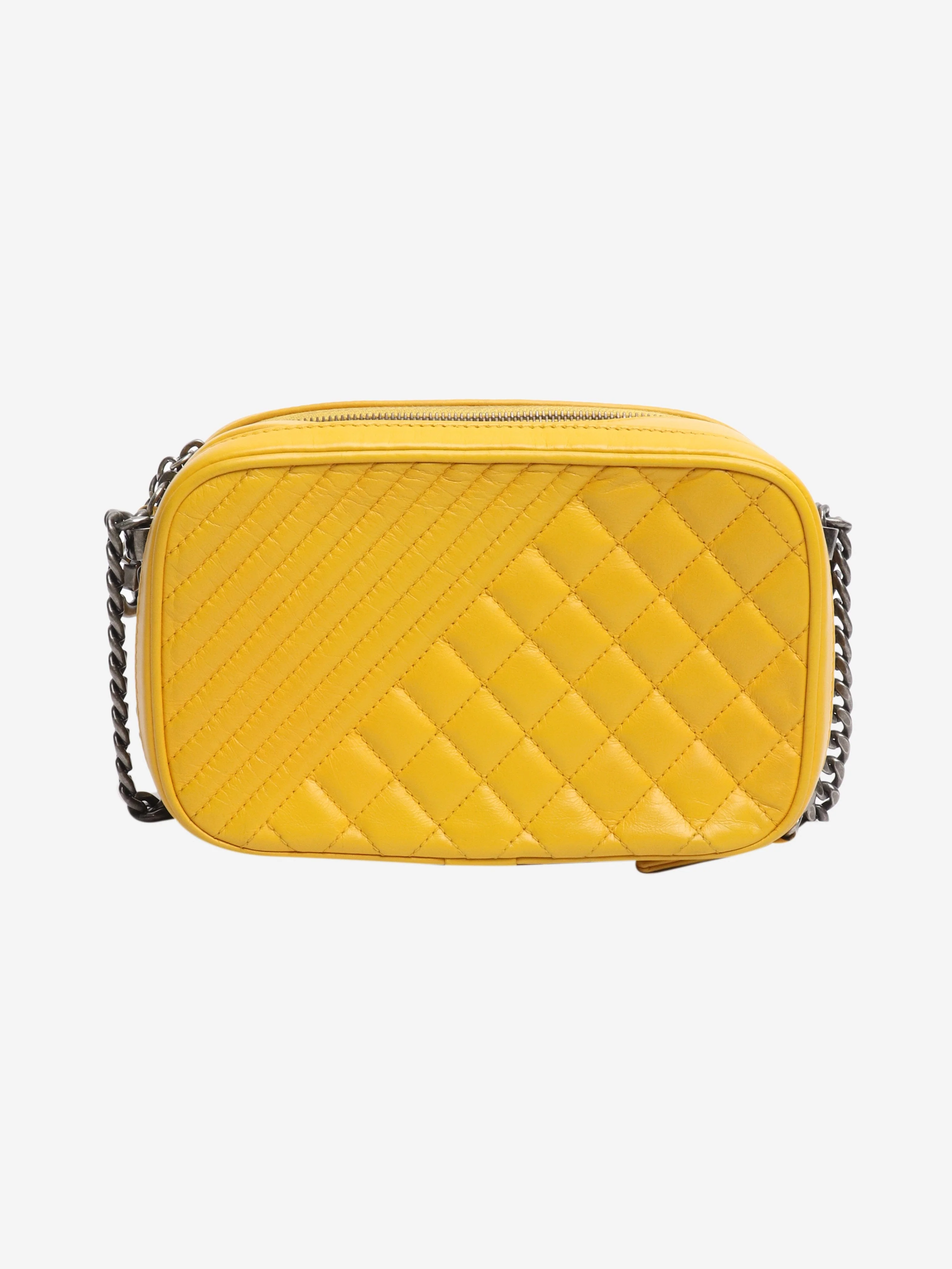Yellow 2014 Coco Boy lambskin quilted camera bag - Image 4