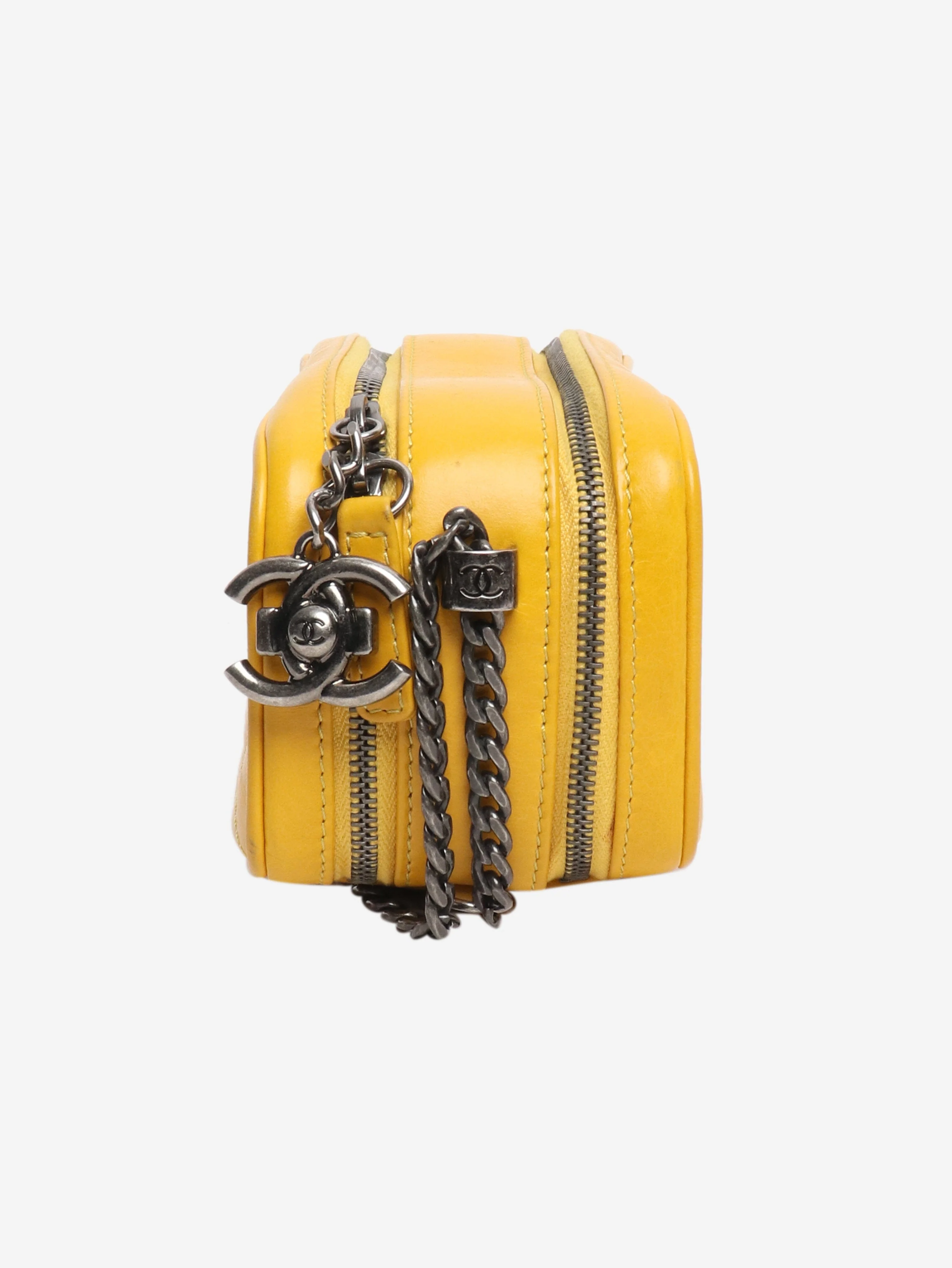 Yellow 2014 small Coco Boy lambskin quilted camera bag - Image 5