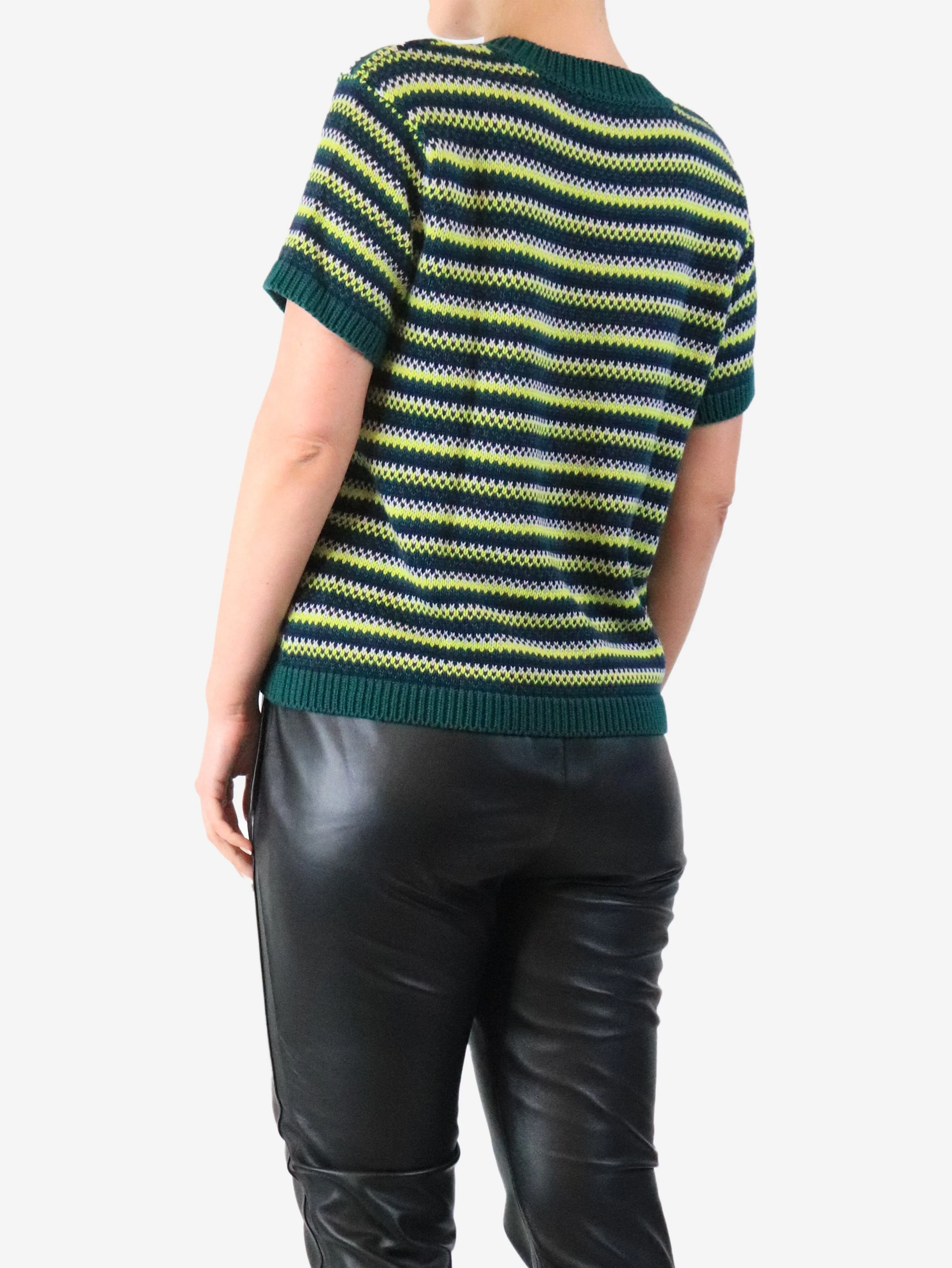 Green Mitchell crochet striped sweater - size M - Image 2