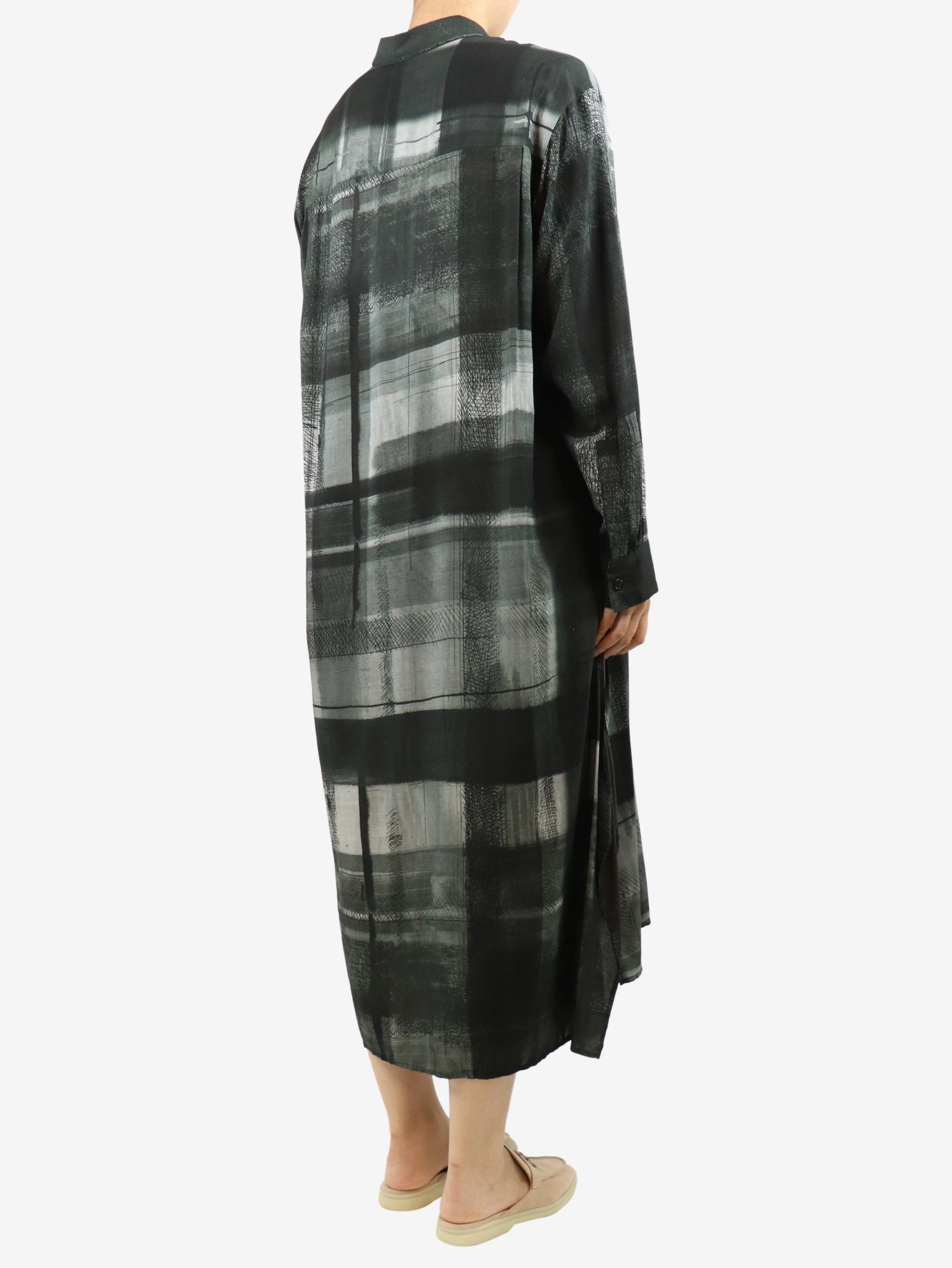 Grey printed midi shirt dress - size S - Image 2