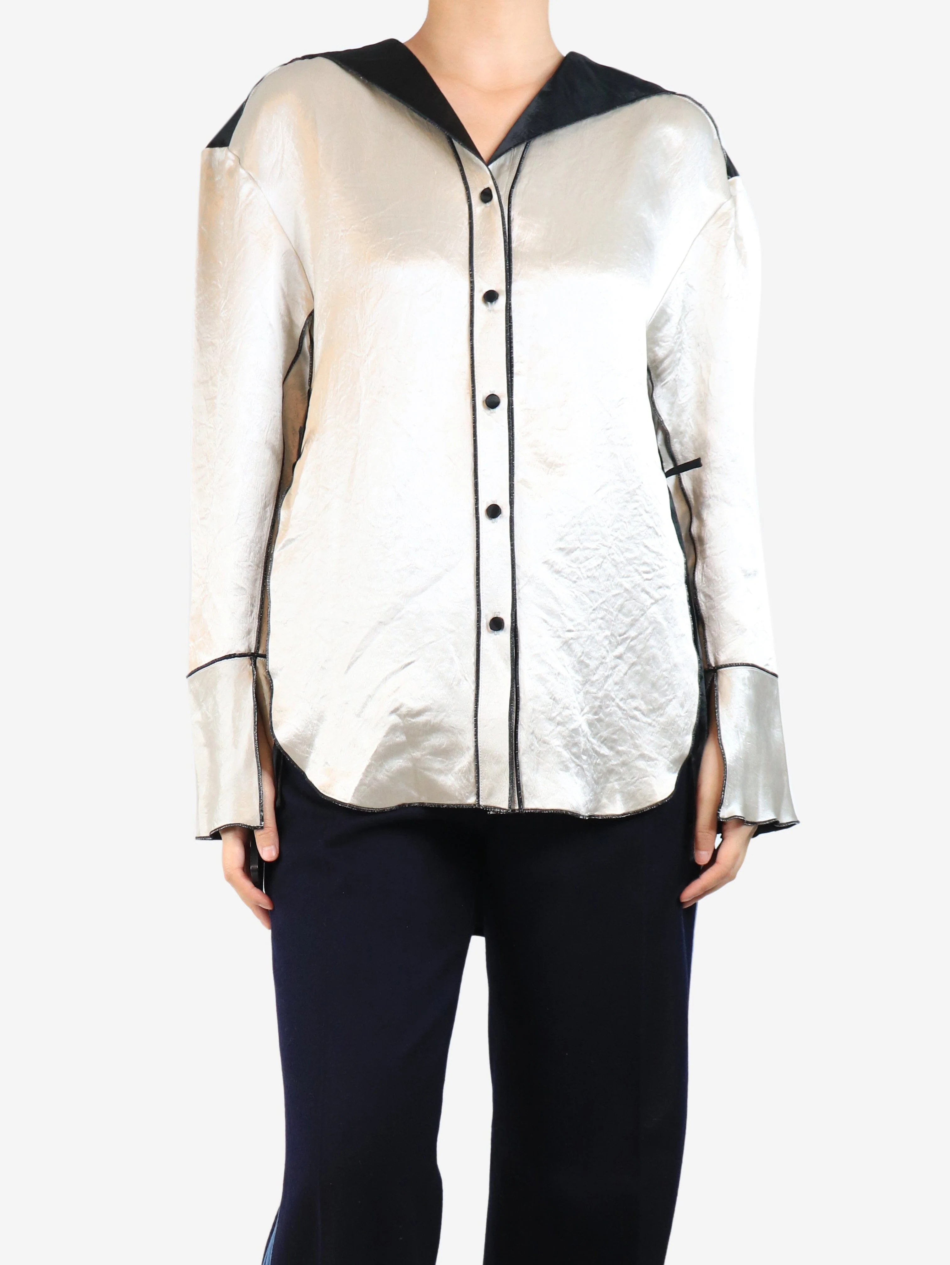 Ecru satin blouse - size S