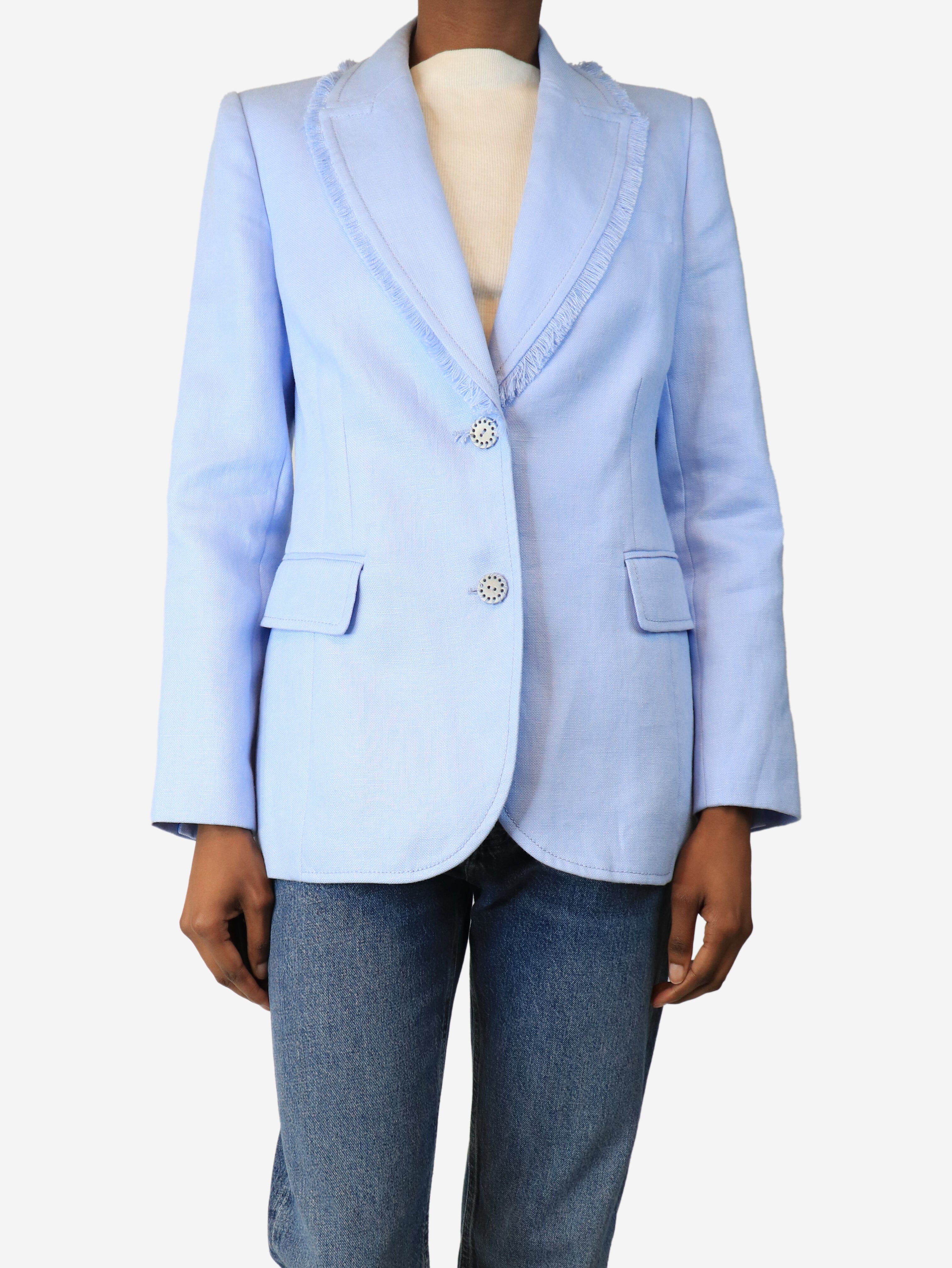 Blue linen Tama jacket - size UK 8 - Image 3
