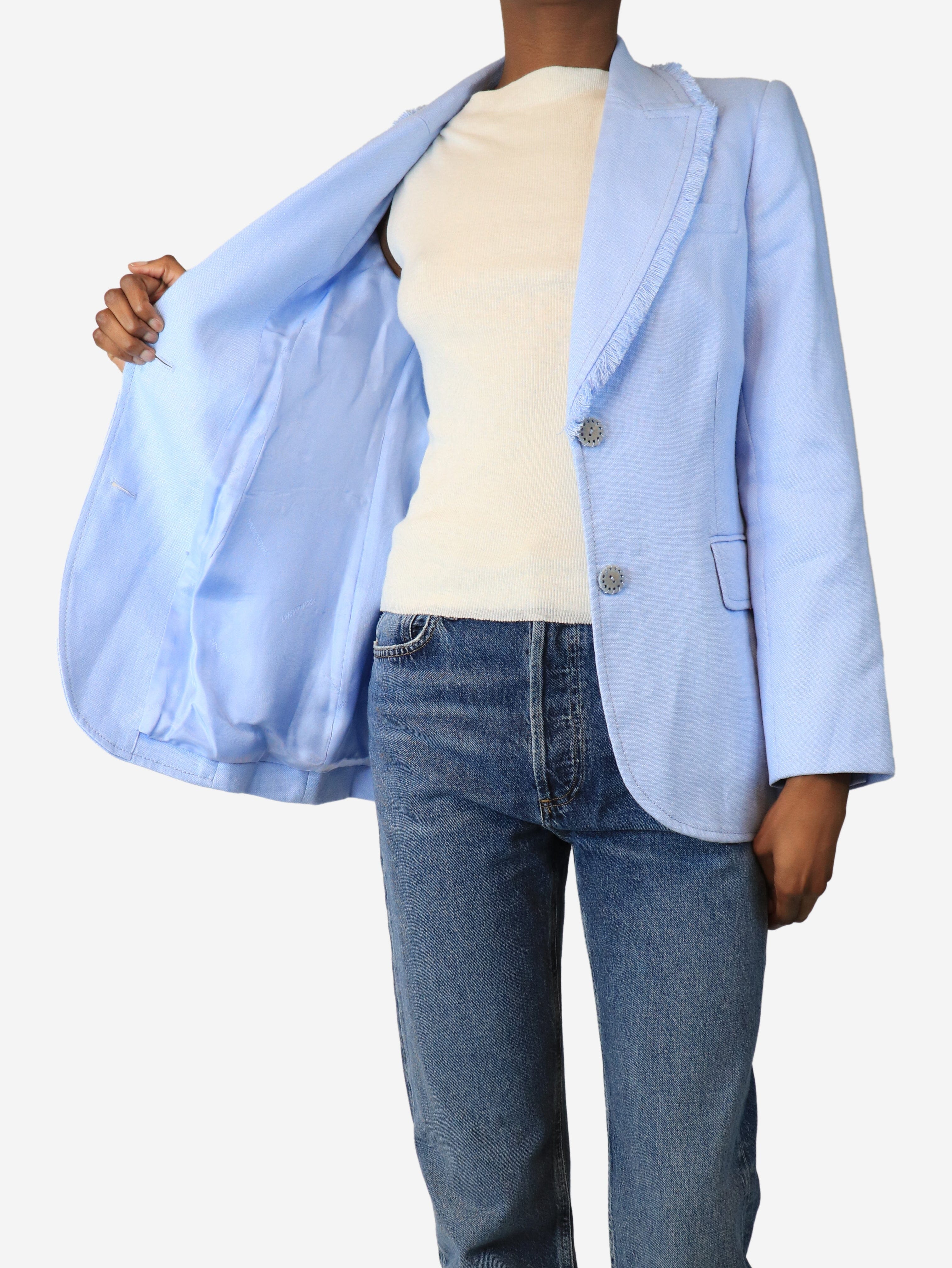 Blue linen Tama jacket - size UK 8 - Image 4